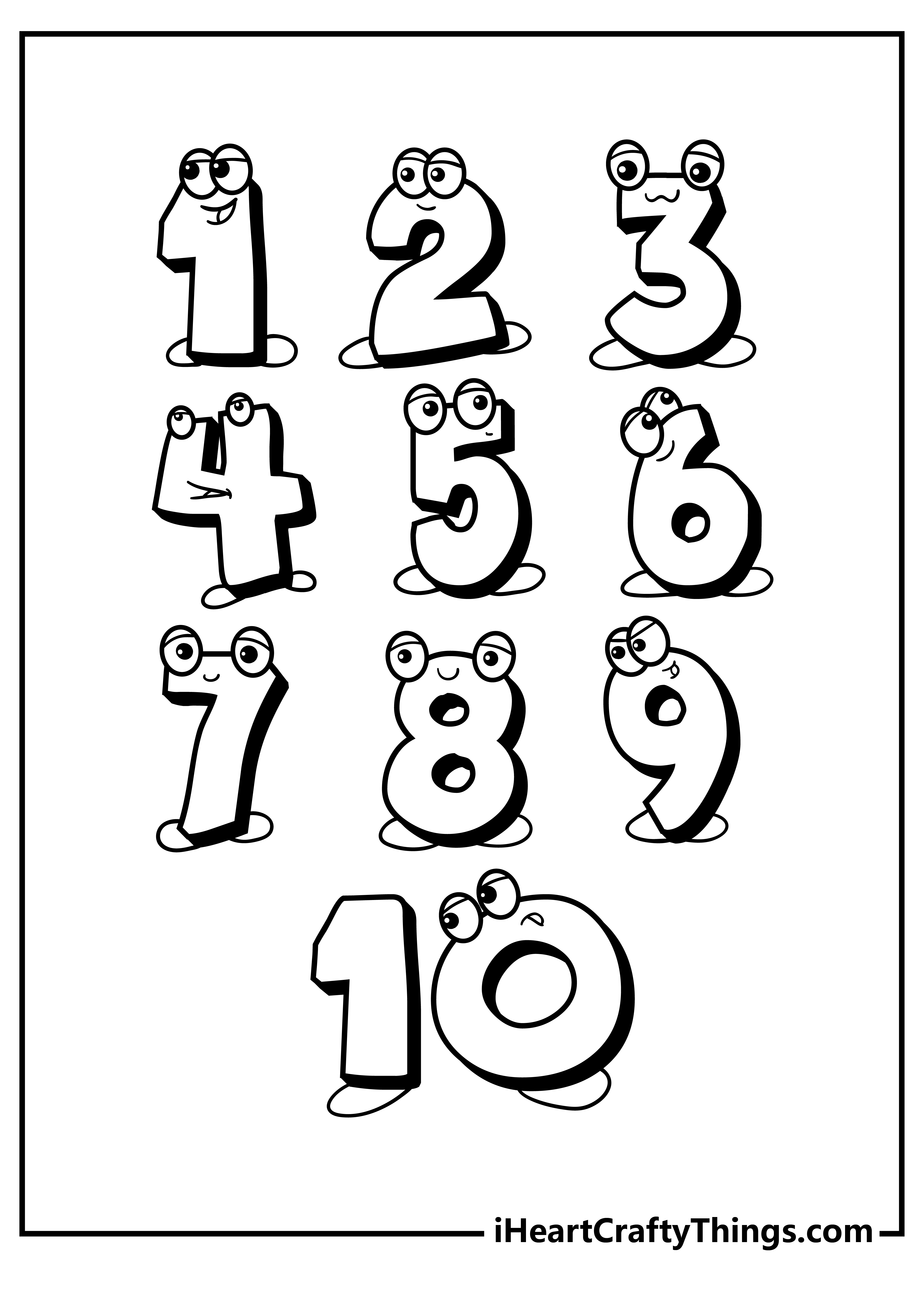 Number Easy Coloring Pages