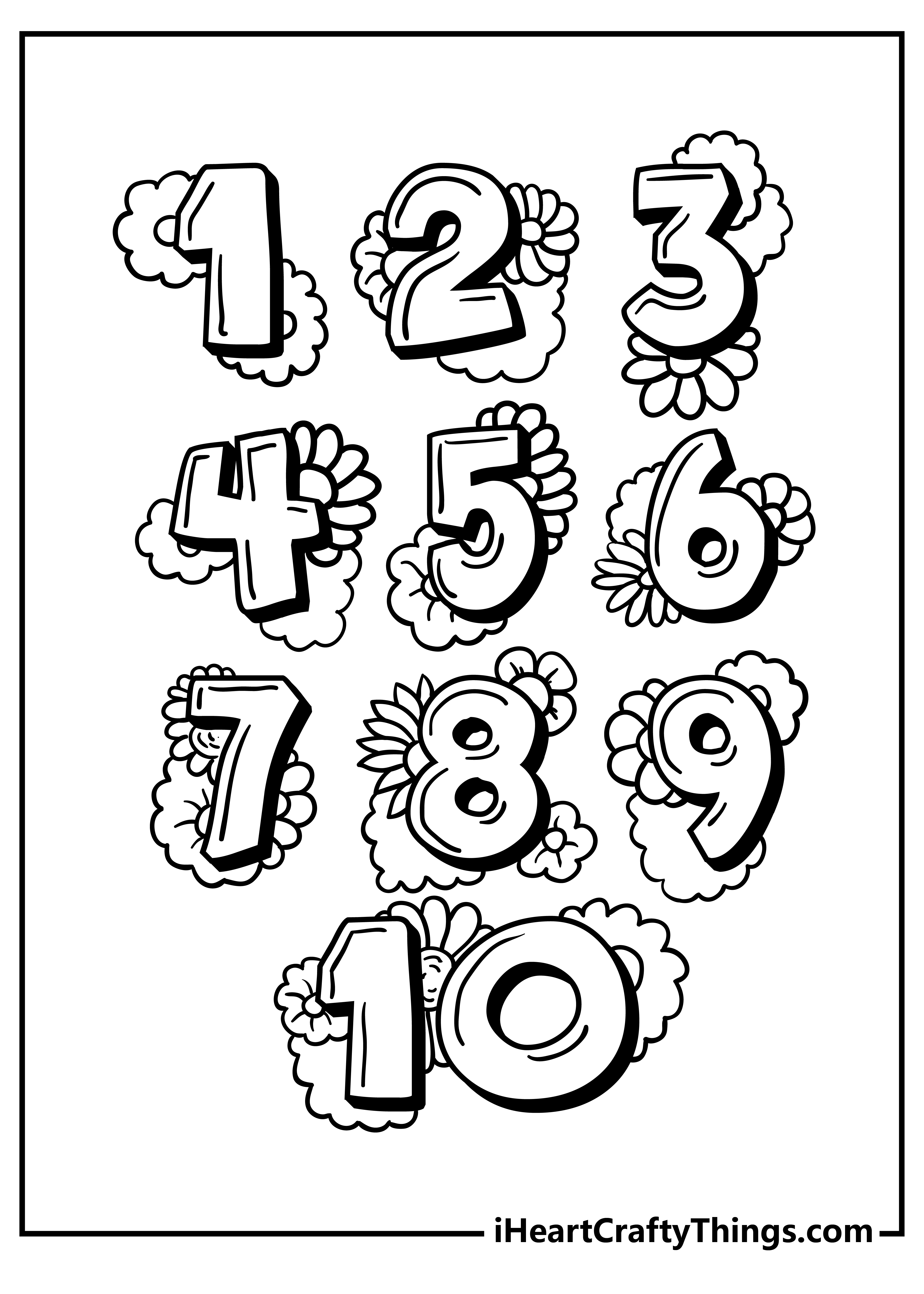 Number Coloring Pages for kids free download