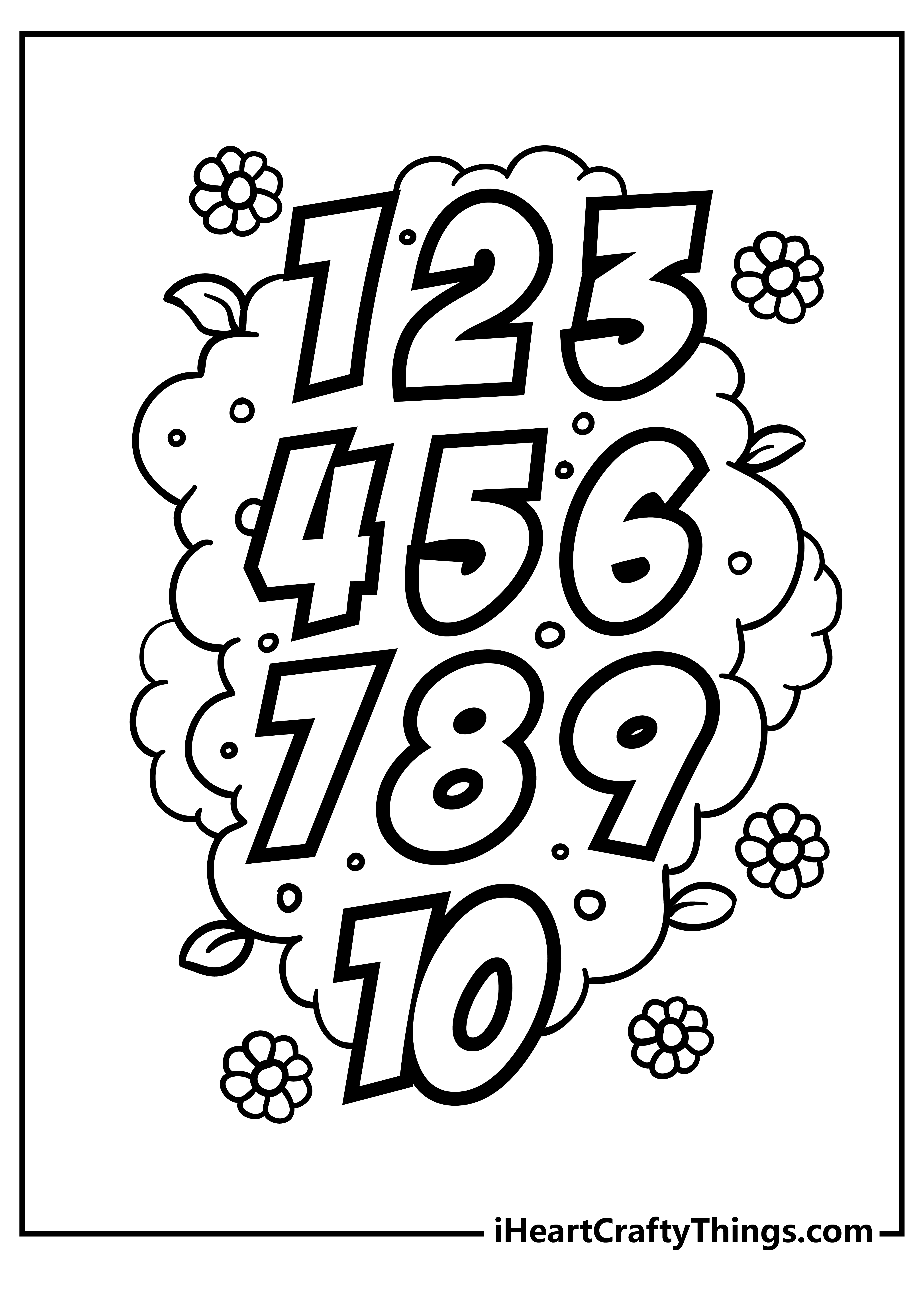 Number Coloring Pages for adults free printable