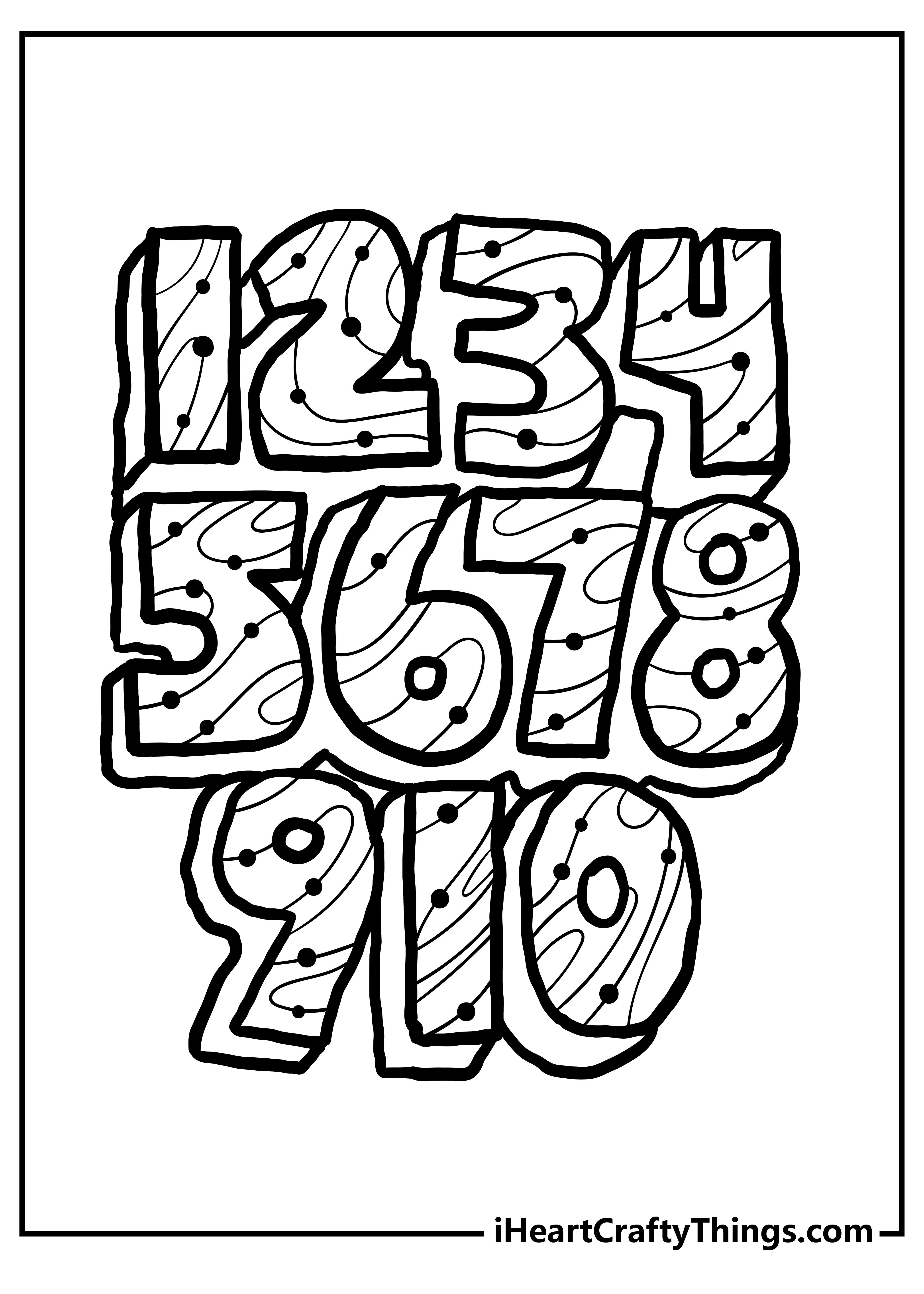 Number Coloring Pages for preschoolers free printable