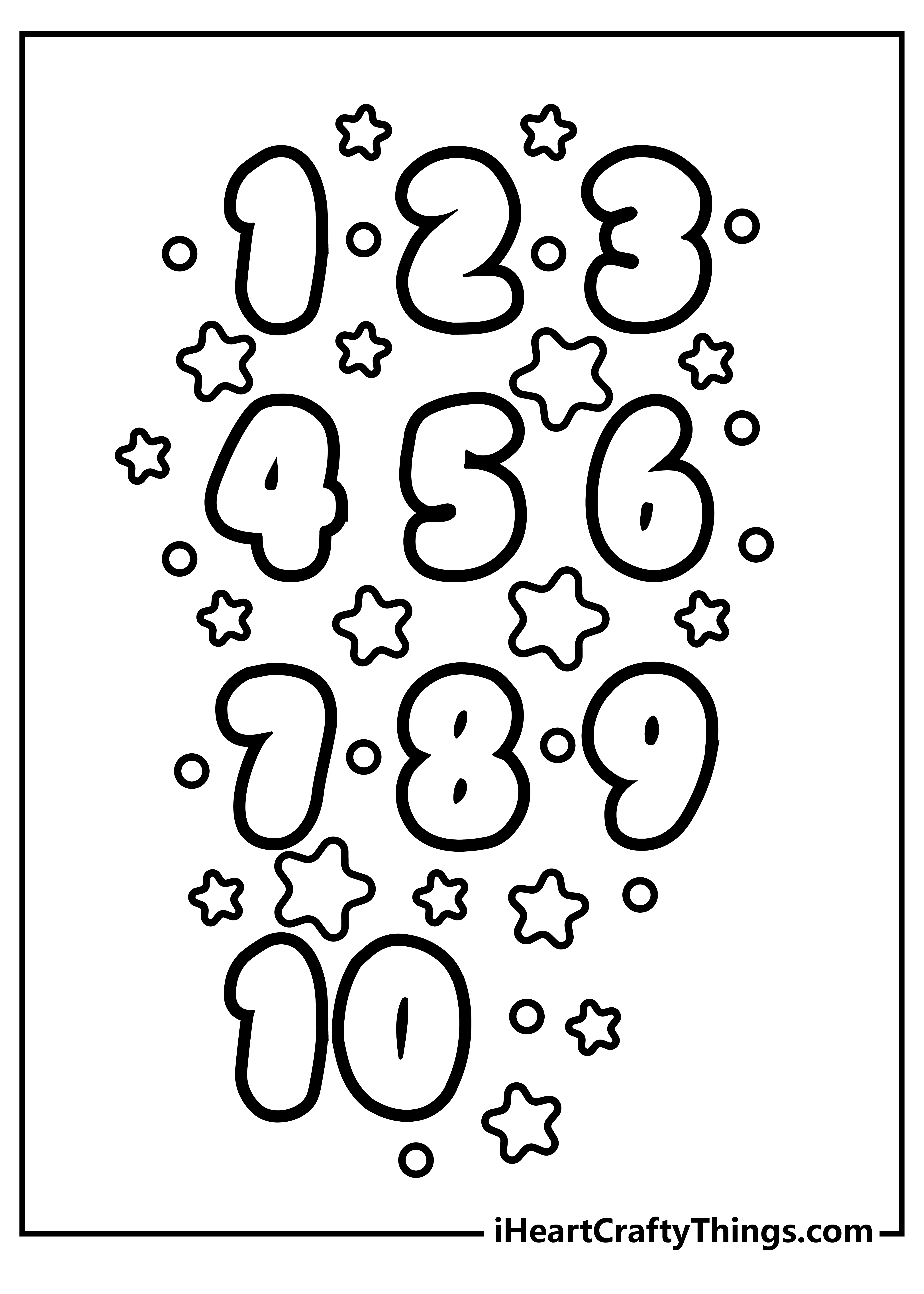 Number Coloring Book free printable