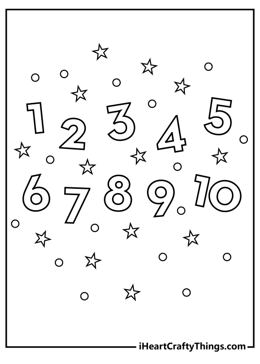 Number Coloring Pages (100% Free Printables)