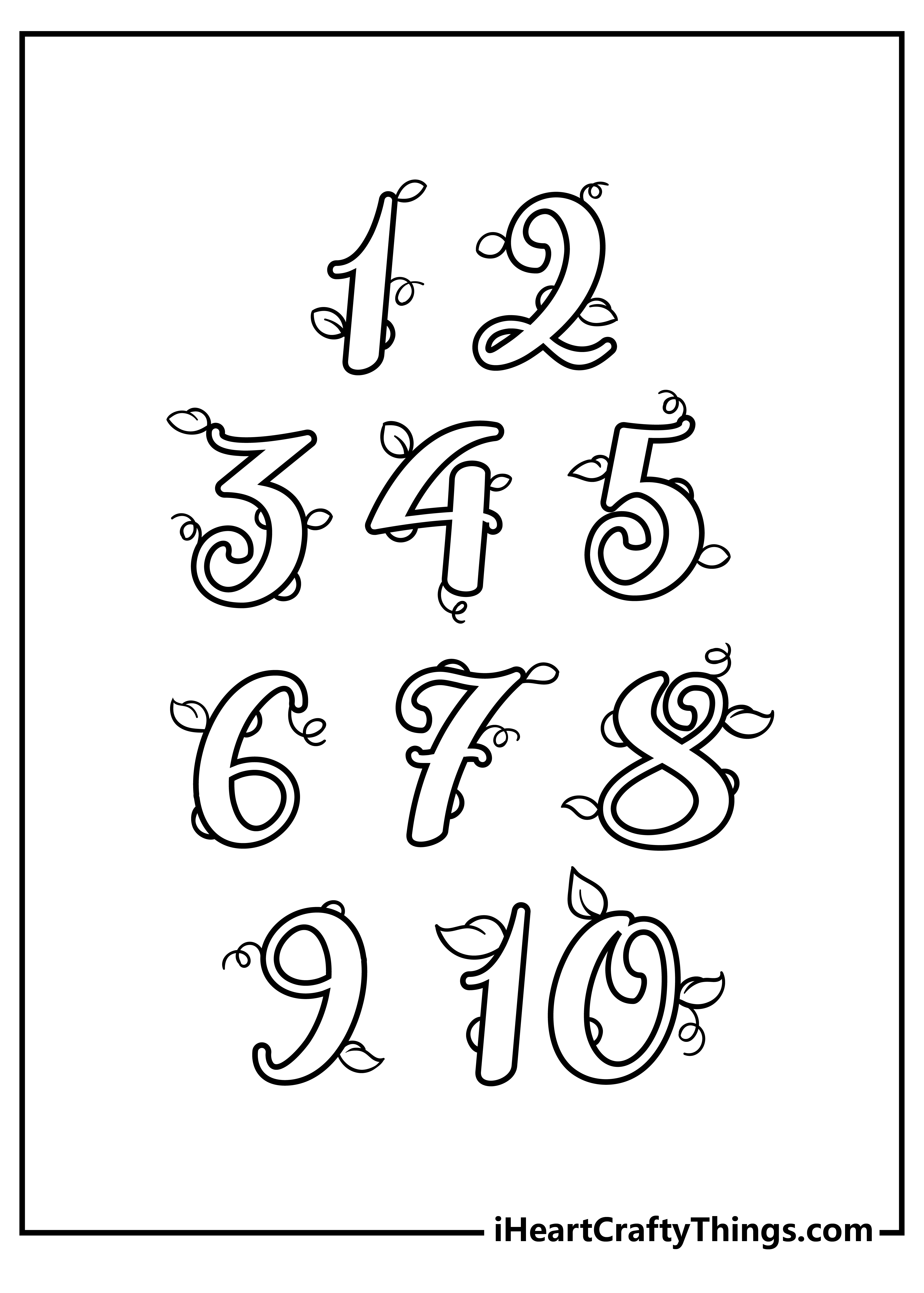 Number Writing & Coloring Pages, 33 Printable Coloring Pages for Kids,  Boys, Girls 