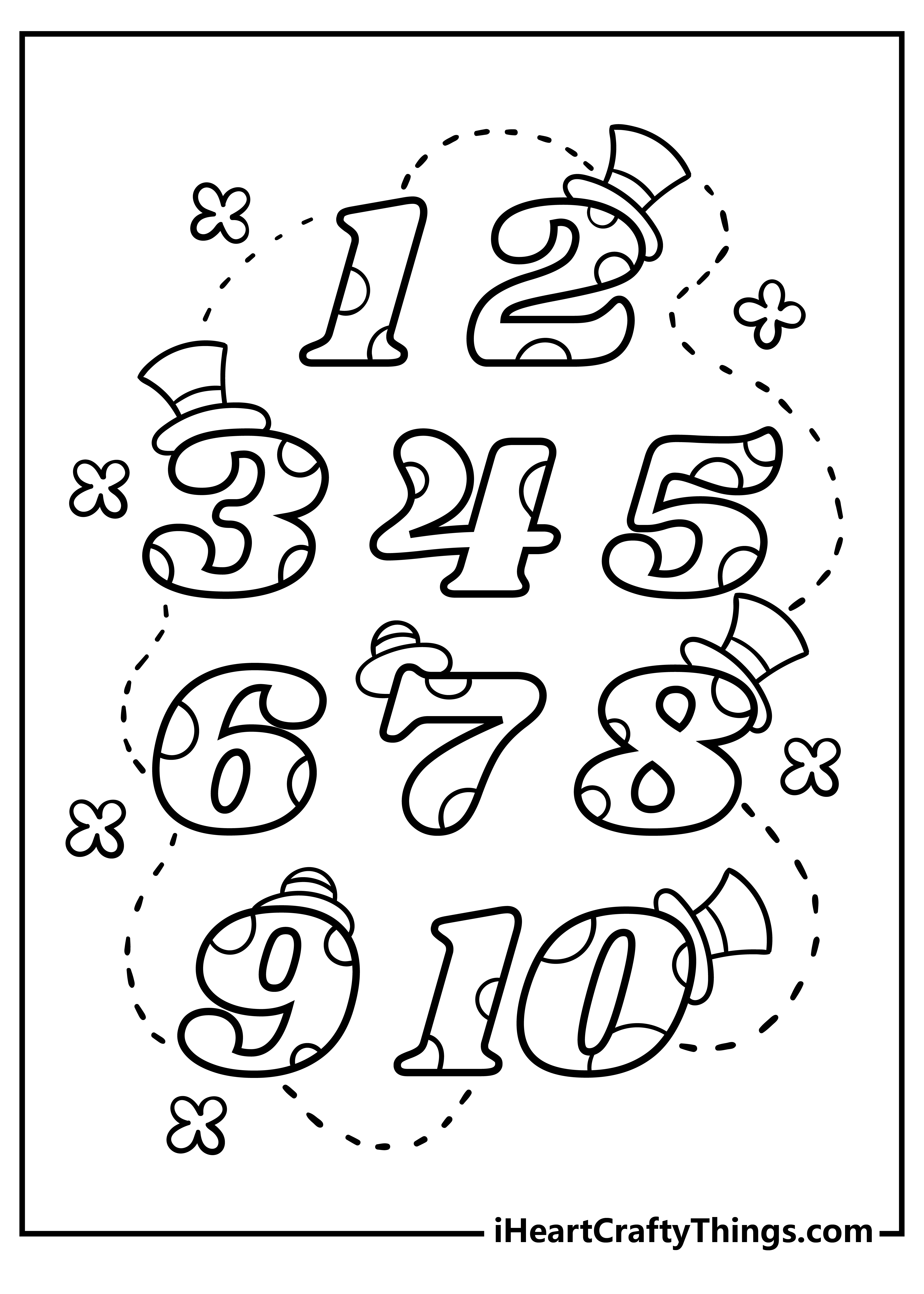 Number Coloring Pages for preschoolers free printable