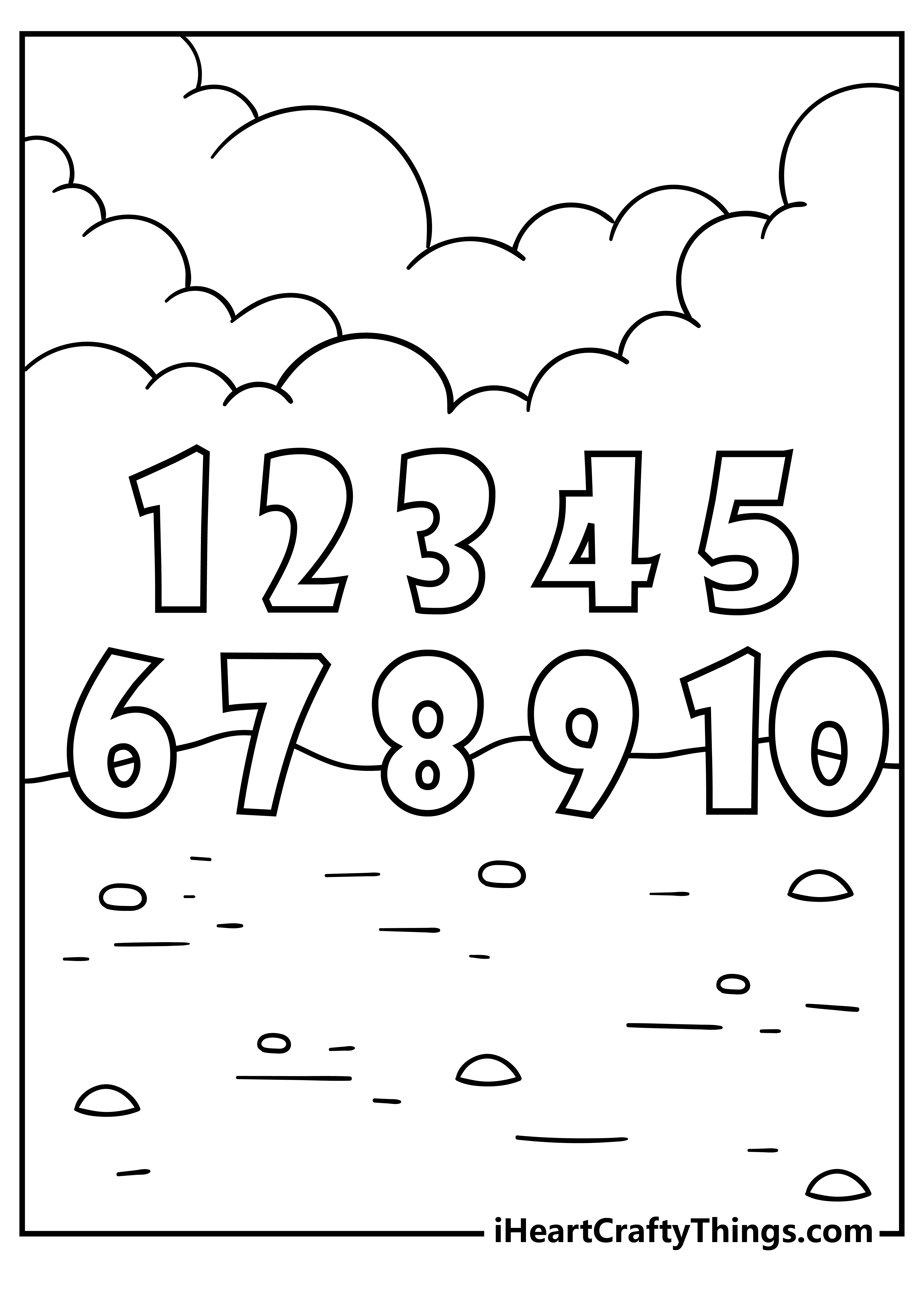 Number Coloring Book free printable