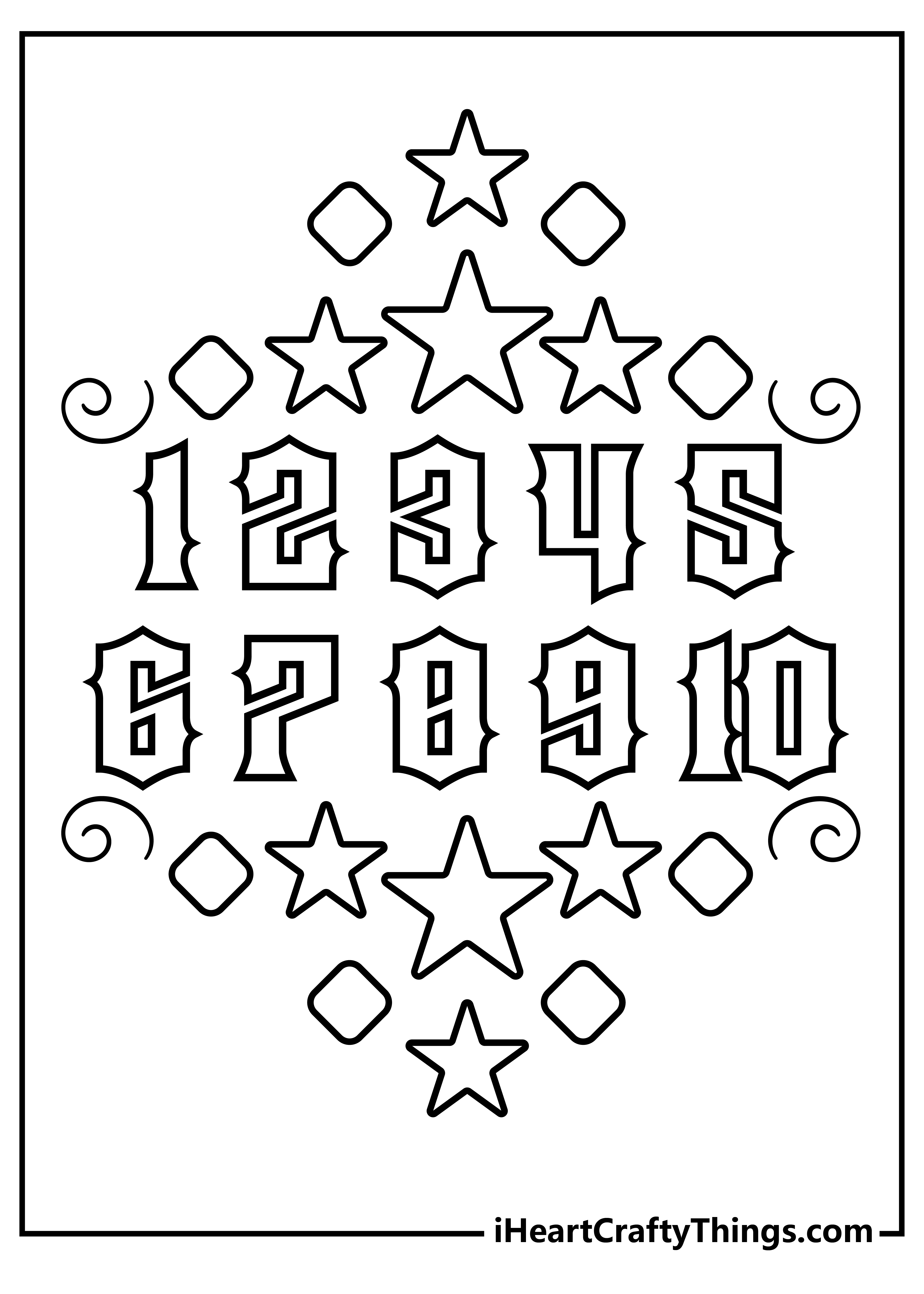 Number Coloring Book for kids free printable