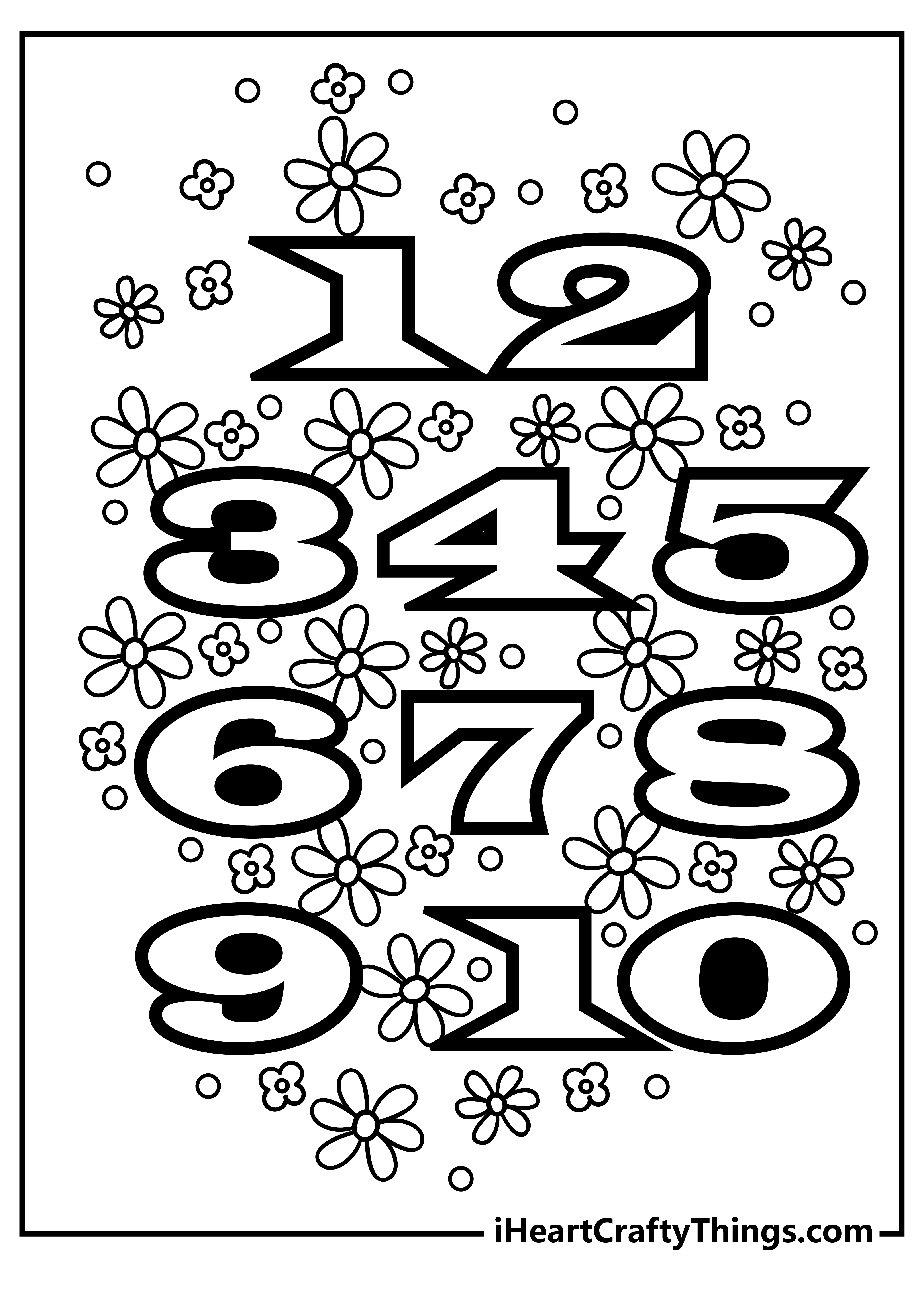 Number Coloring Original Sheet for children free download
