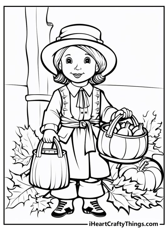 Pilgrim Coloring Pages (100% Free Printables)