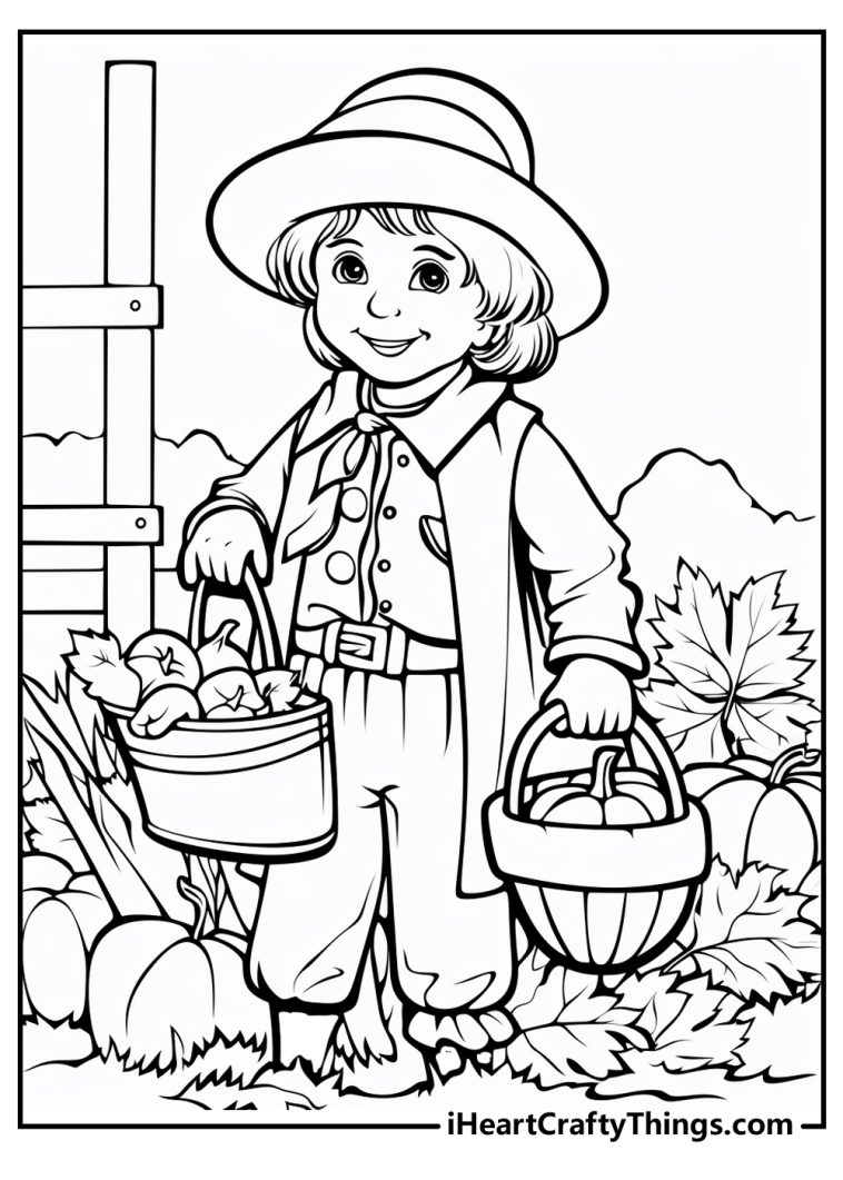 Pilgrim Coloring Pages (100% Free Printables)