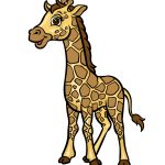 how to draw a cartoon giraffe image