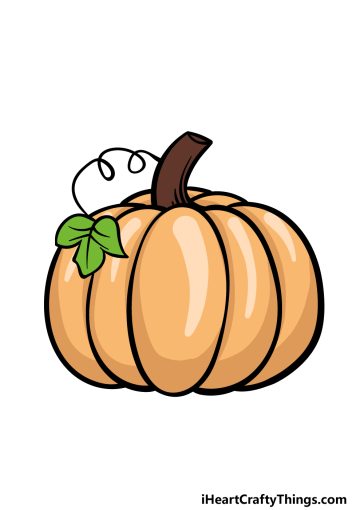 how to draw a cartoon pumpkin image