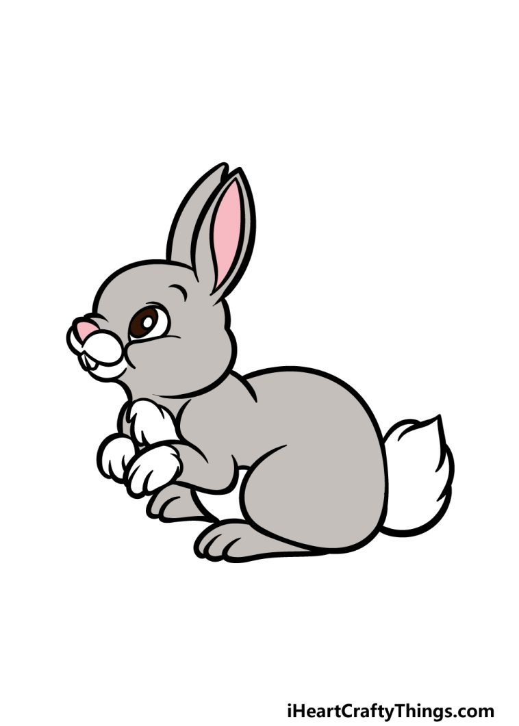 how to draw a cartoon rabbit image