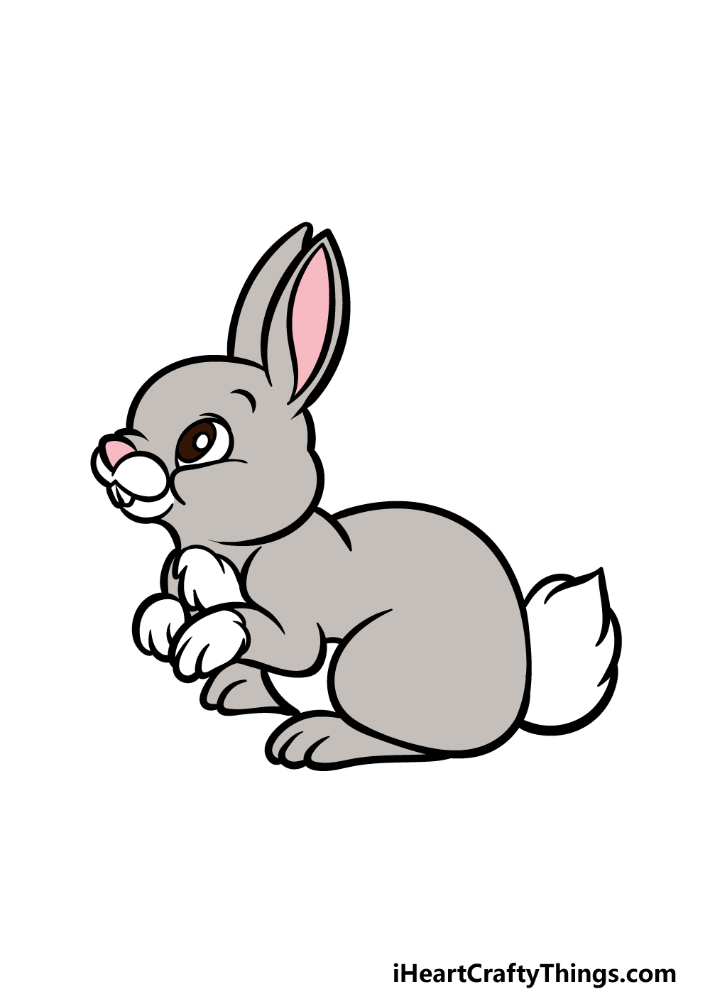 how to draw a cartoon bunny step by step for kids