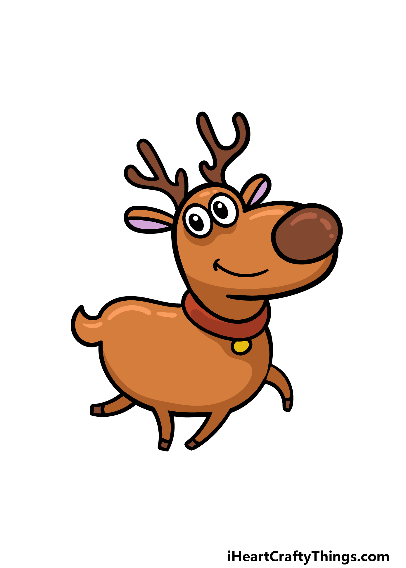 Cartoon Reindeer Drawing - How To Draw A Cartoon Reindeer Step By Step