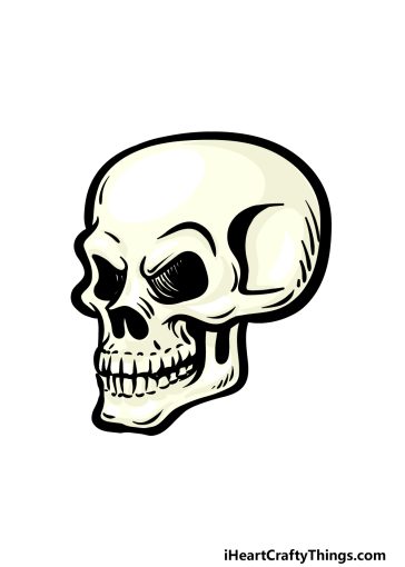 how to draw a cartoon skull image