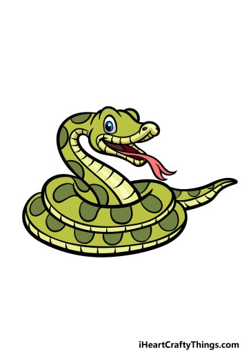 how to draw a cartoon snake image