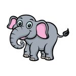 how to draw a cartoon elephant image