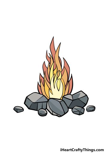 how to draw a cartoon fire image