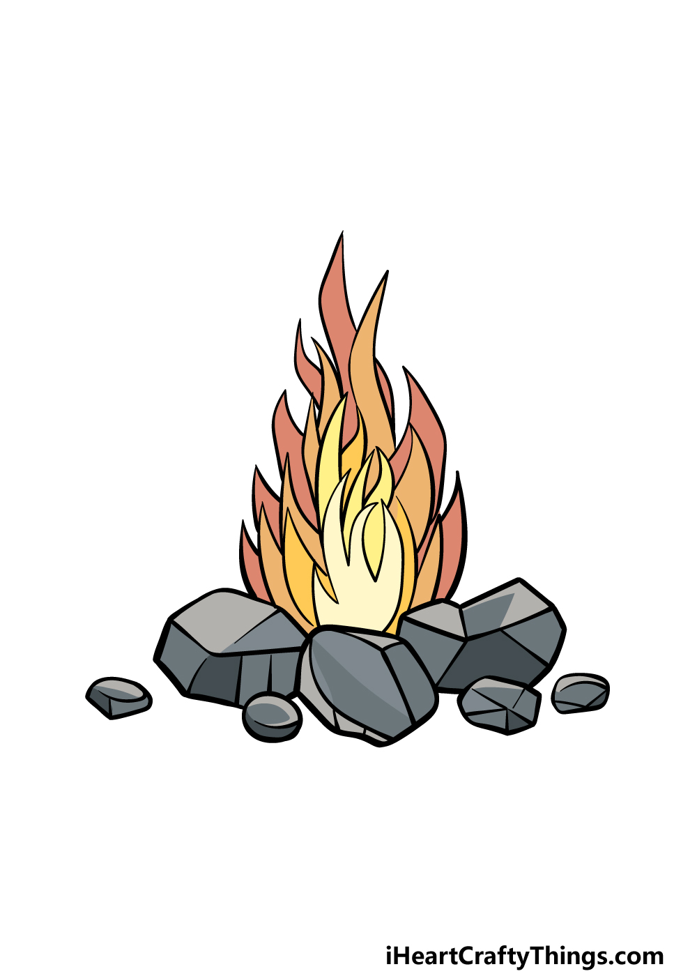 Cartoon Fire Drawing How To Draw - Preview 27