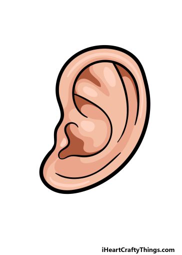 how to draw a cartoon ear image