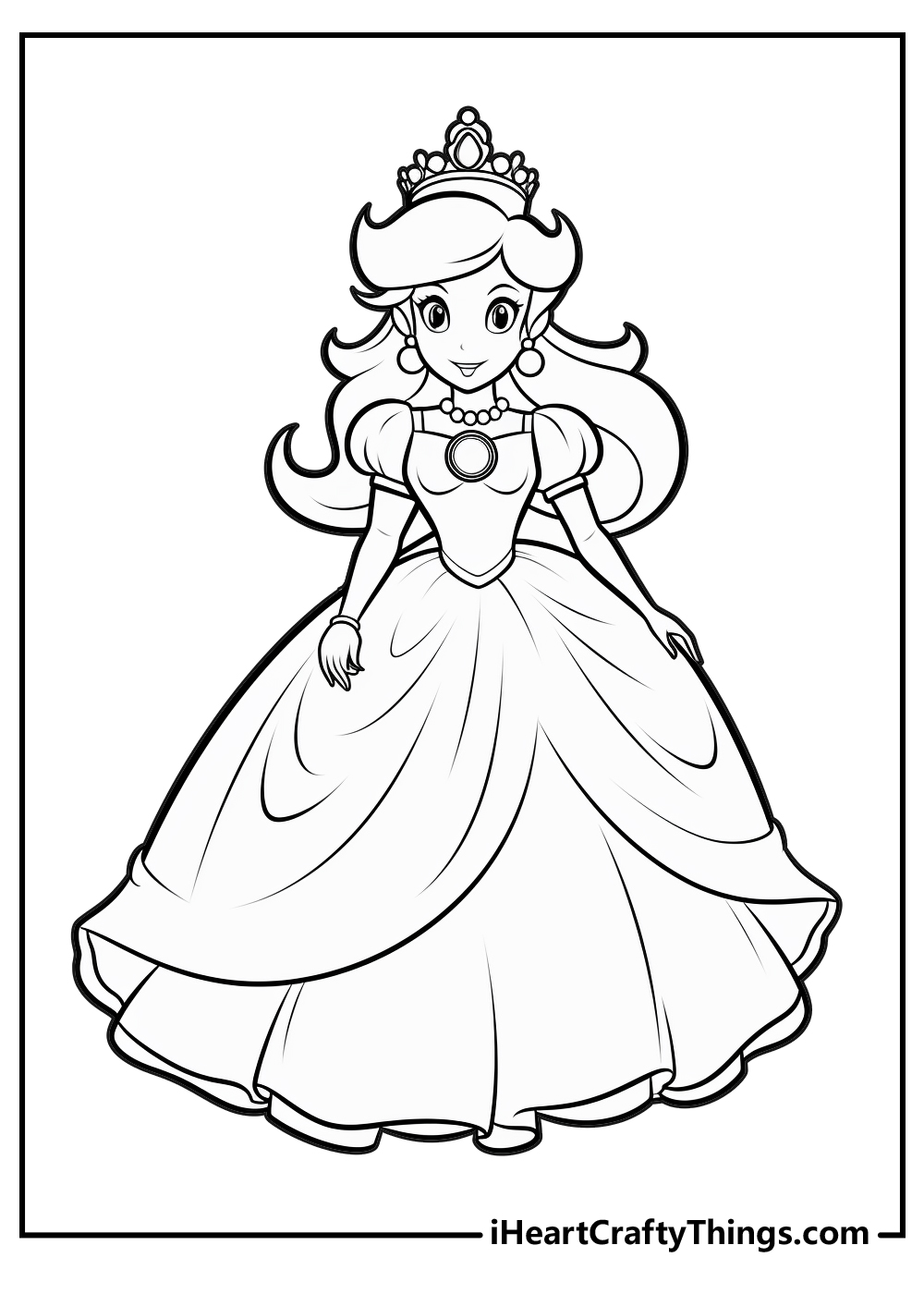 Peach and Mario coloring pages