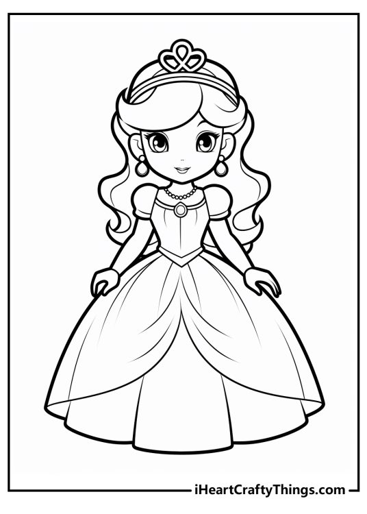 Poster featuring Princess Peach looking regal in her beautiful gown and with her crown atop her head