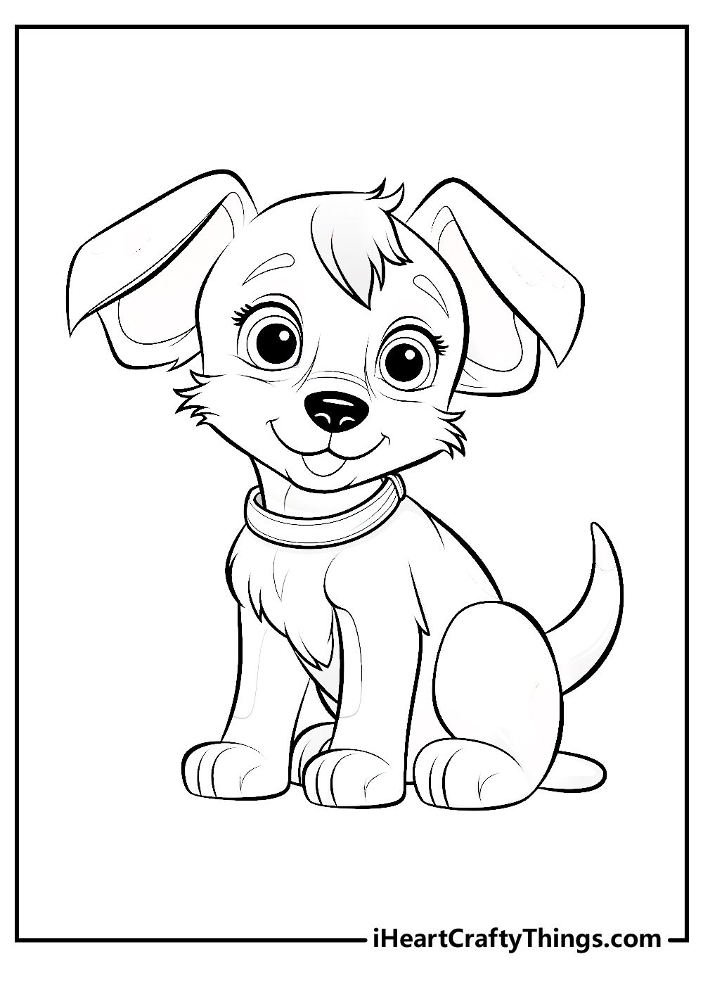 black-and-white puppy coloring pages