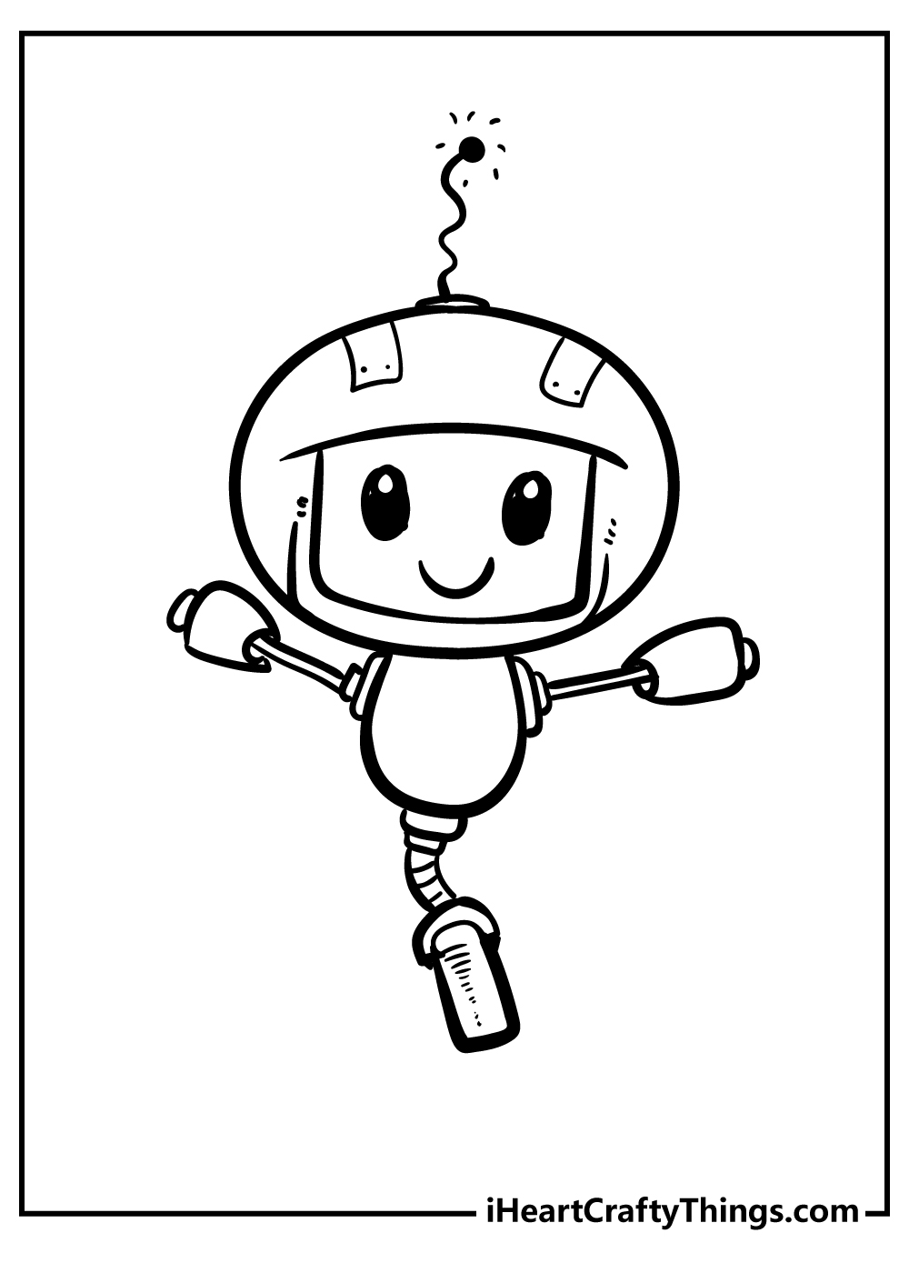 cute girl robot drawing