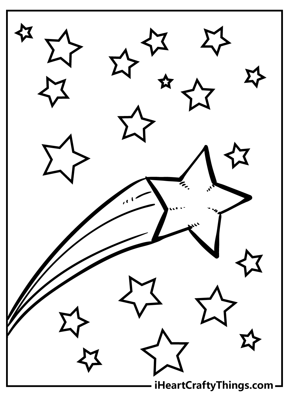 the star coloring page in black and white