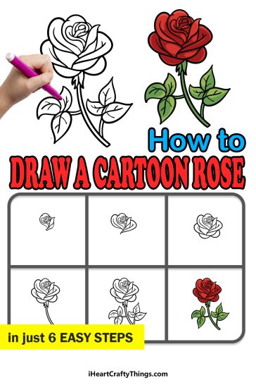 Cartoon Rose Drawing - How To Draw A Cartoon Rose Step By Step