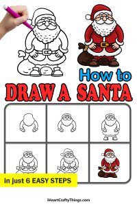 Cartoon Santa Drawing - How To Draw A Cartoon Santa Step By Step