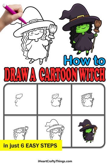 Cartoon Witch Drawing - How To Draw A Cartoon Witch Step By Step