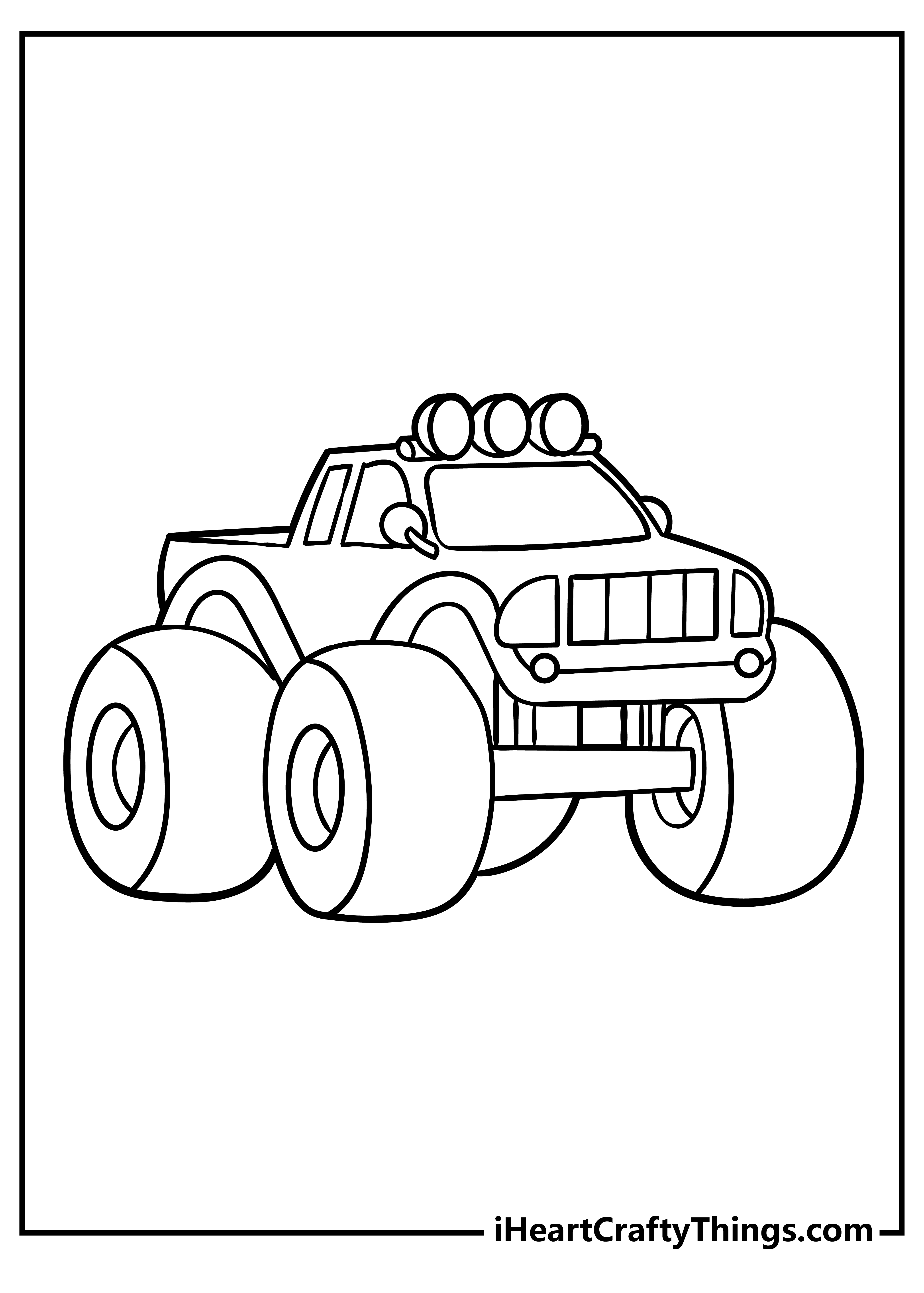 Monster Truck Coloring Pages for preschoolers free printable