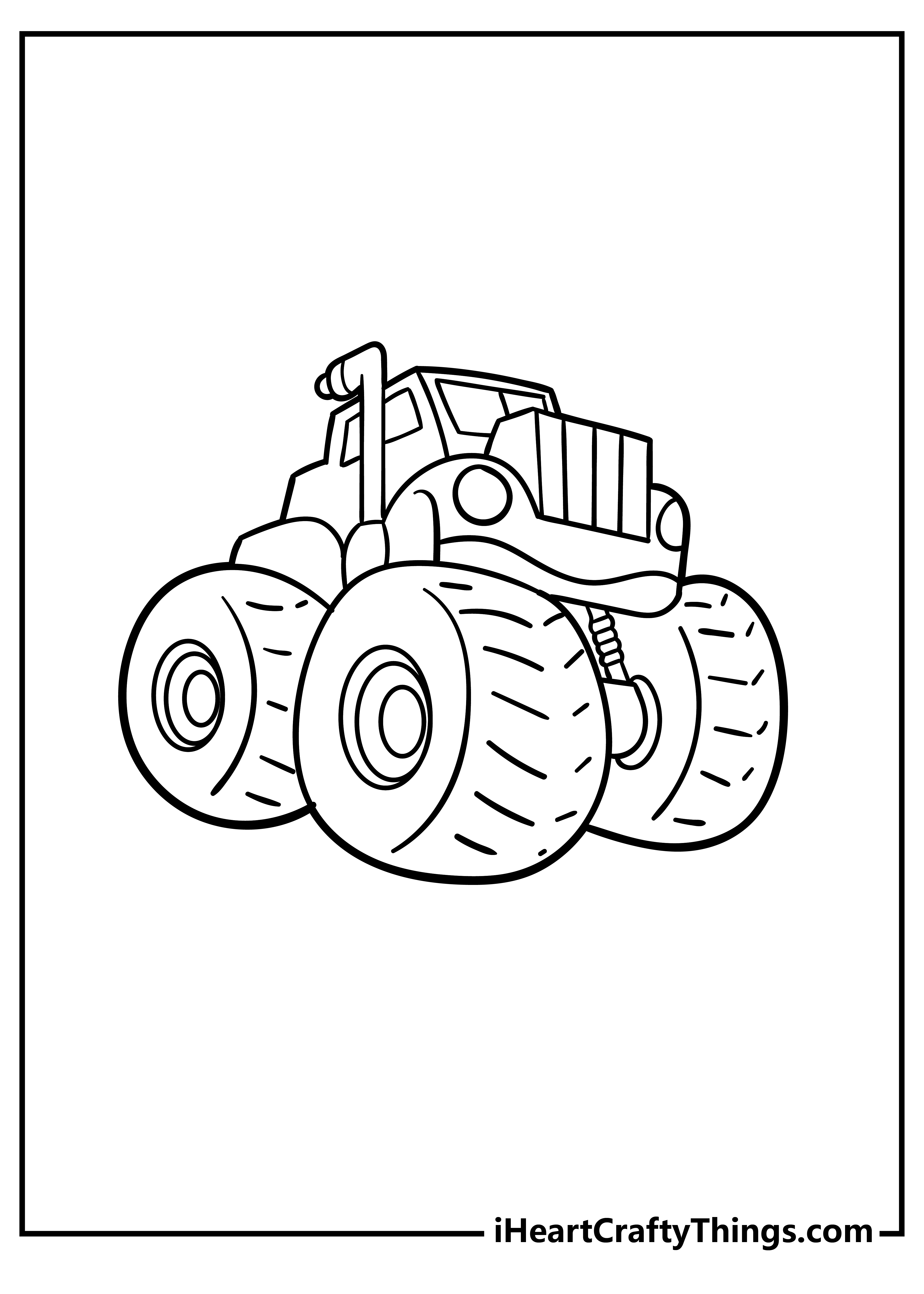 Monster Truck Coloring Book for kids free printable