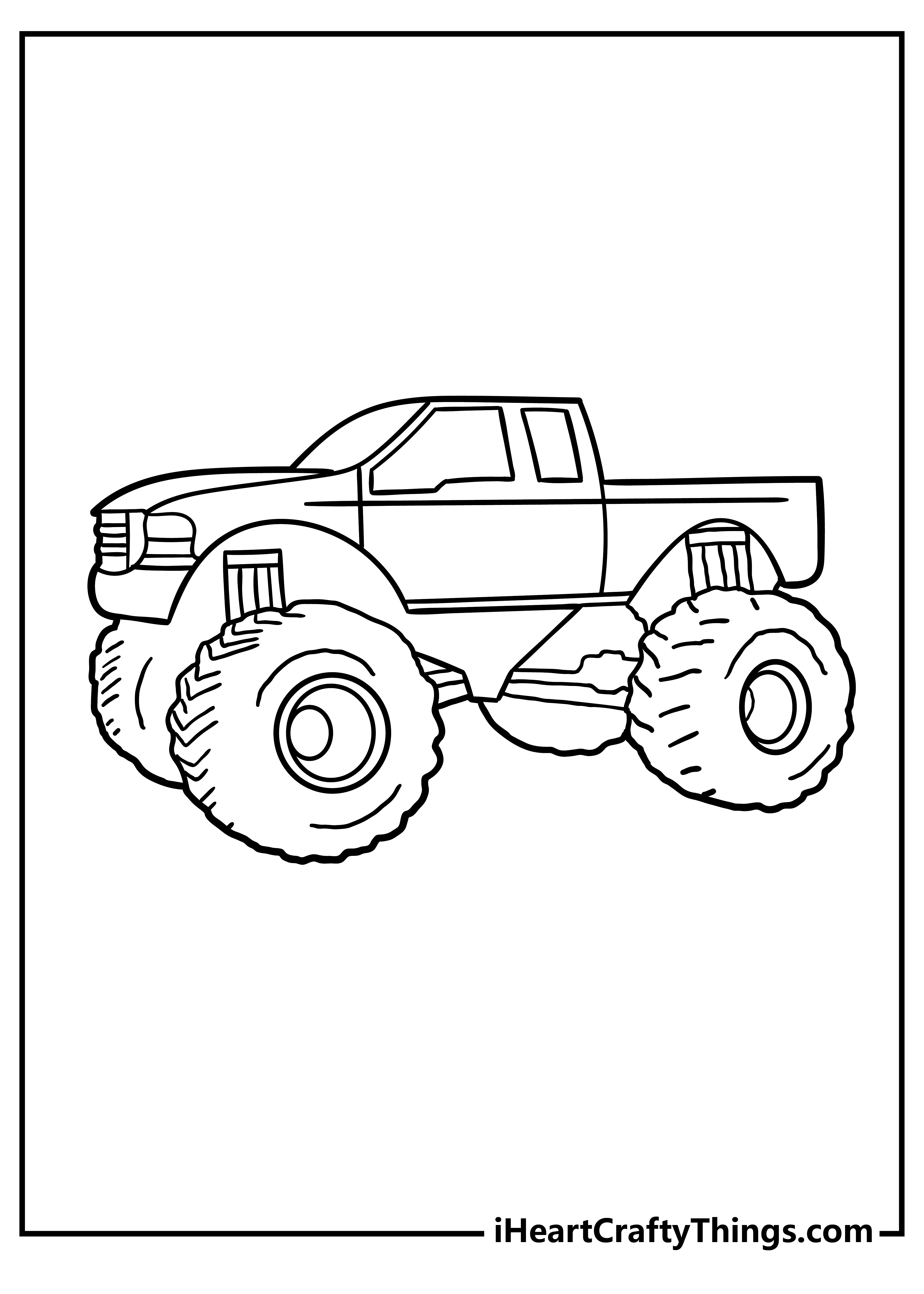 Monster Truck Coloring Original Sheet for children free download