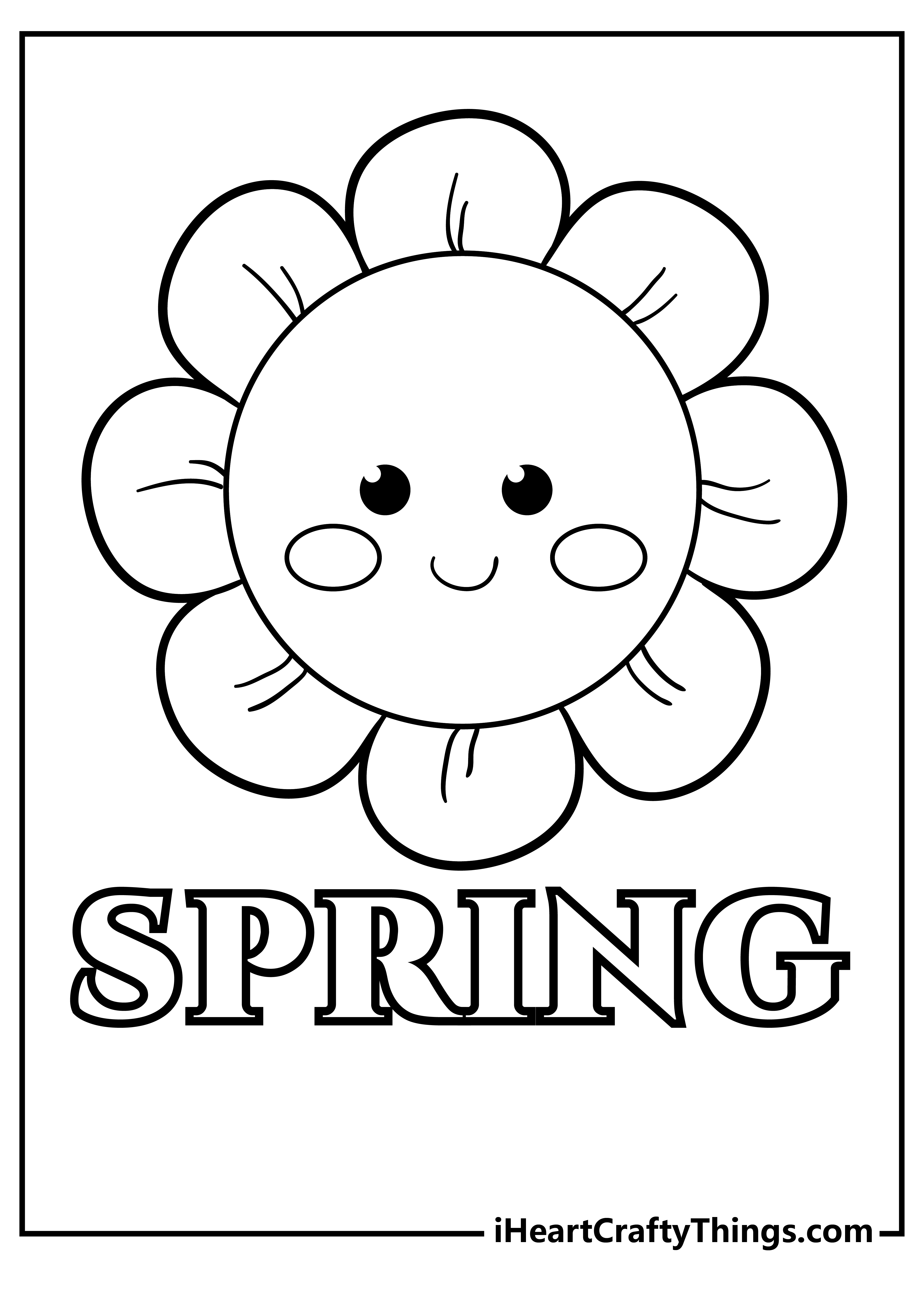 Large Print Adult Coloring Book of Spring: An Easy and Simple