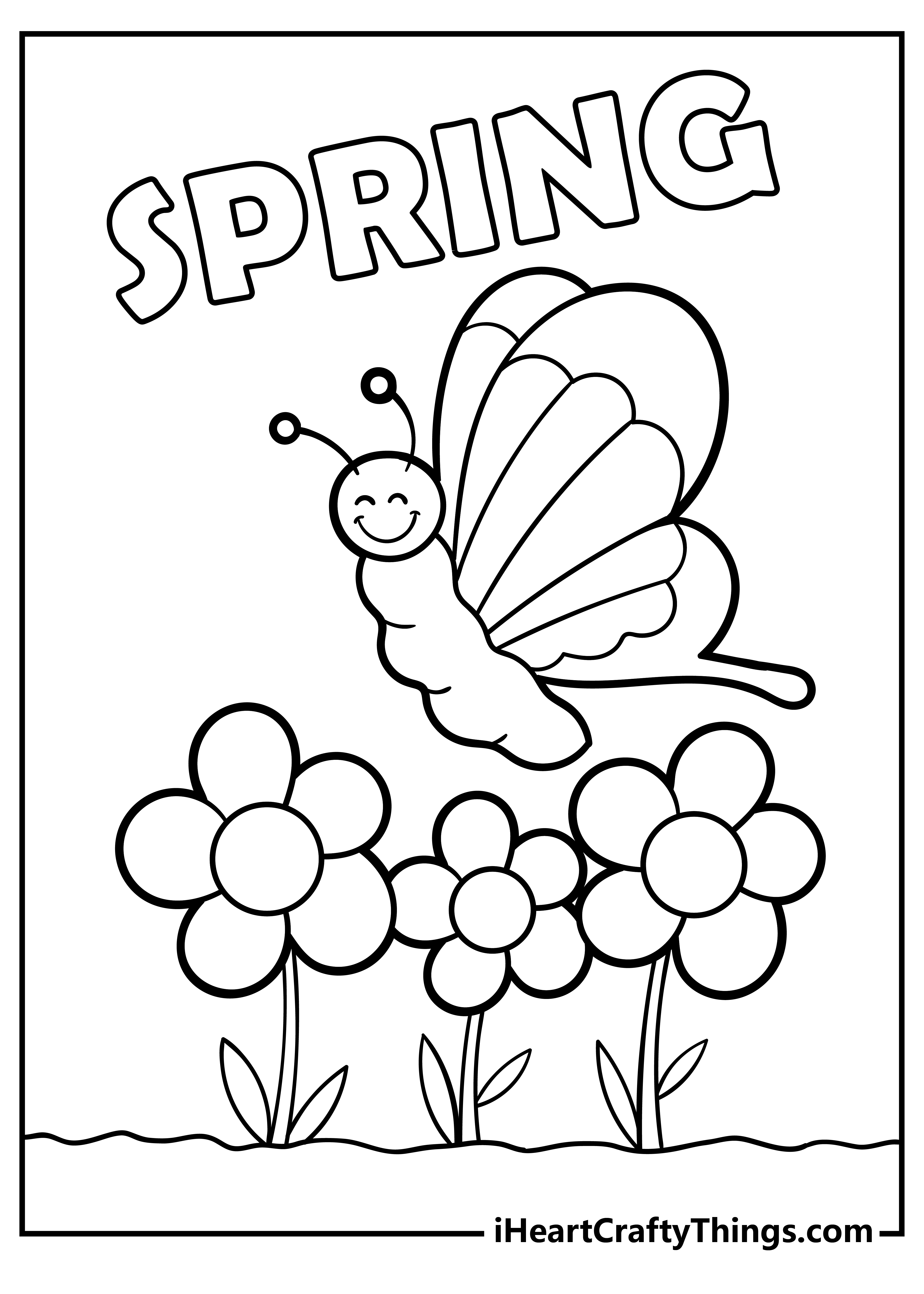 Spring Coloring Pages for adults free printable