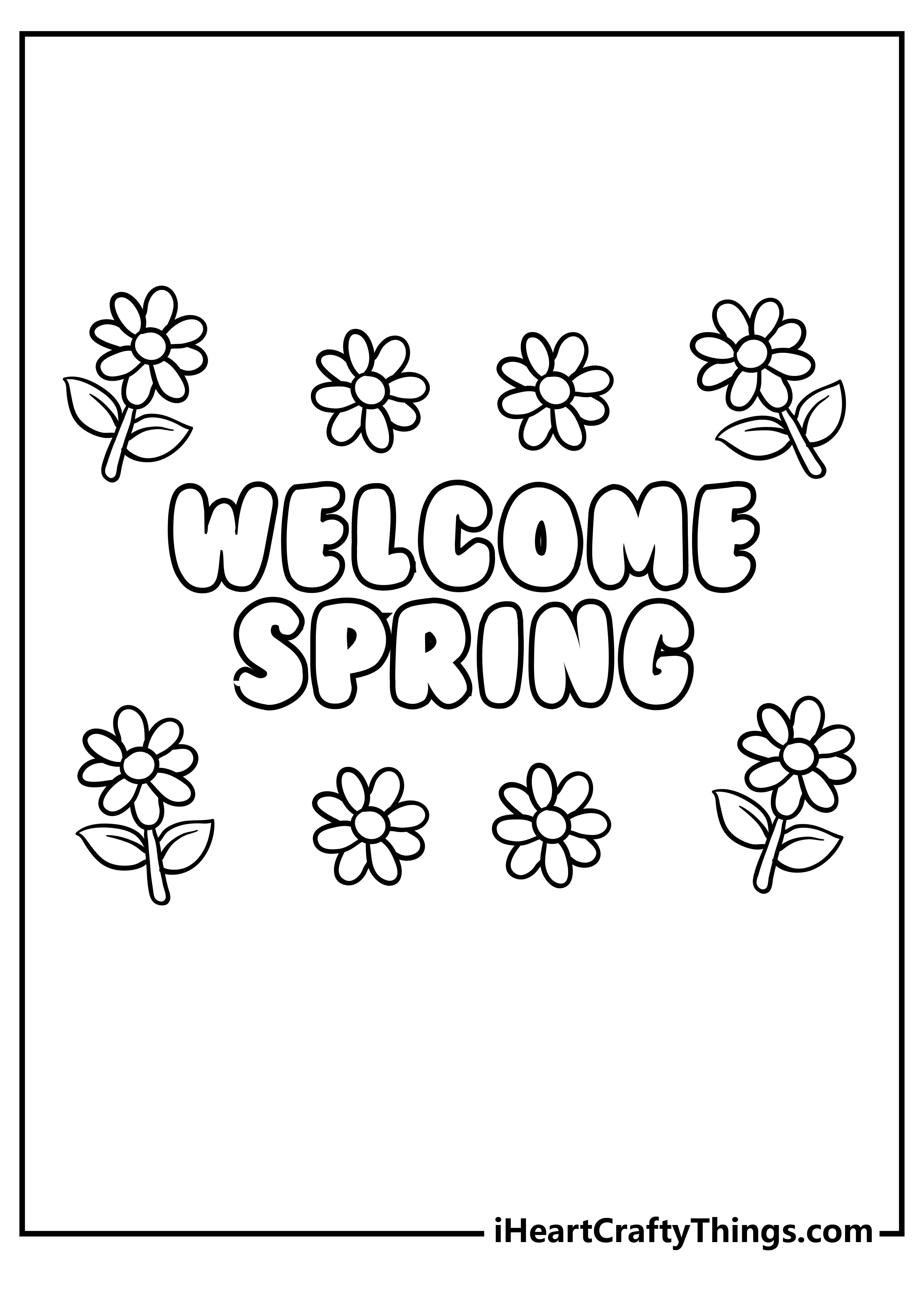 Spring Coloring Book for kids free printable