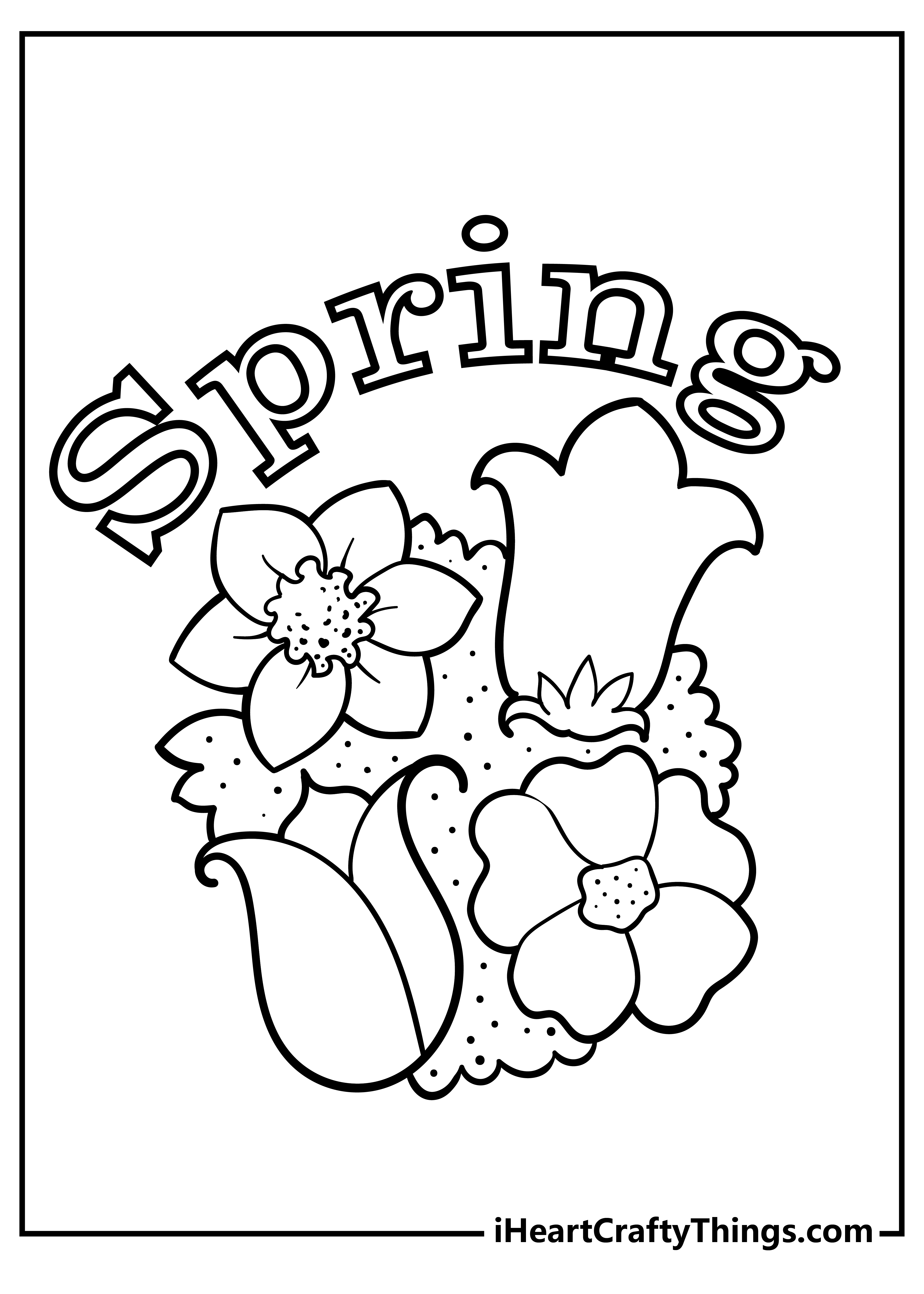 Spring Coloring Pages for Kids Ages 4-12 - Printable and High-Resolution