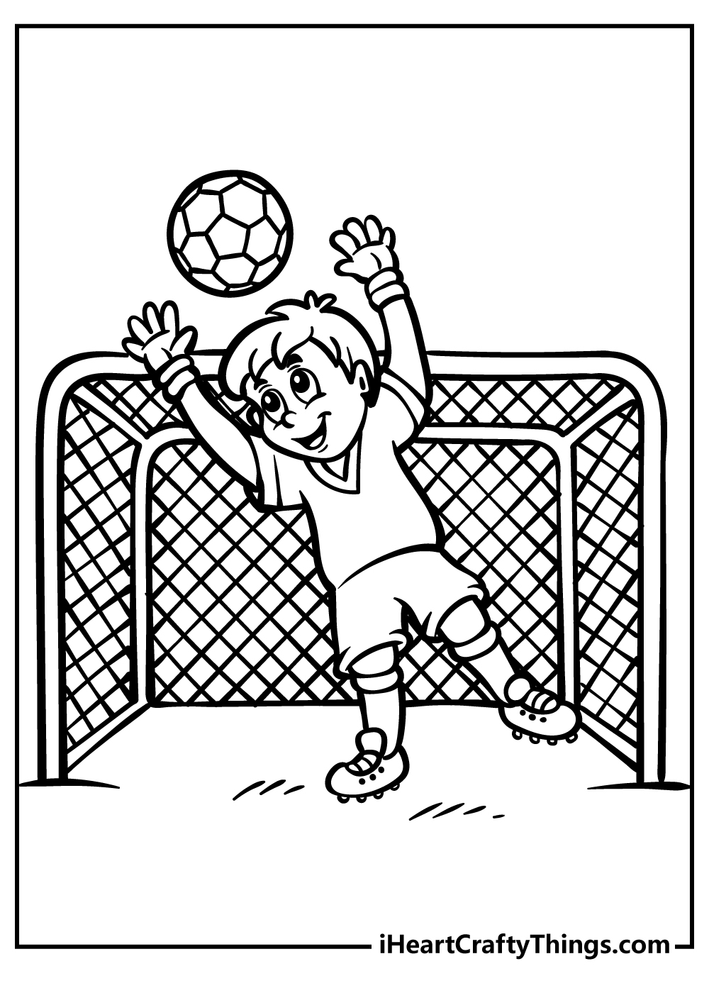 cartoon Soccer goalkeeper Coloring Pages for kids free download