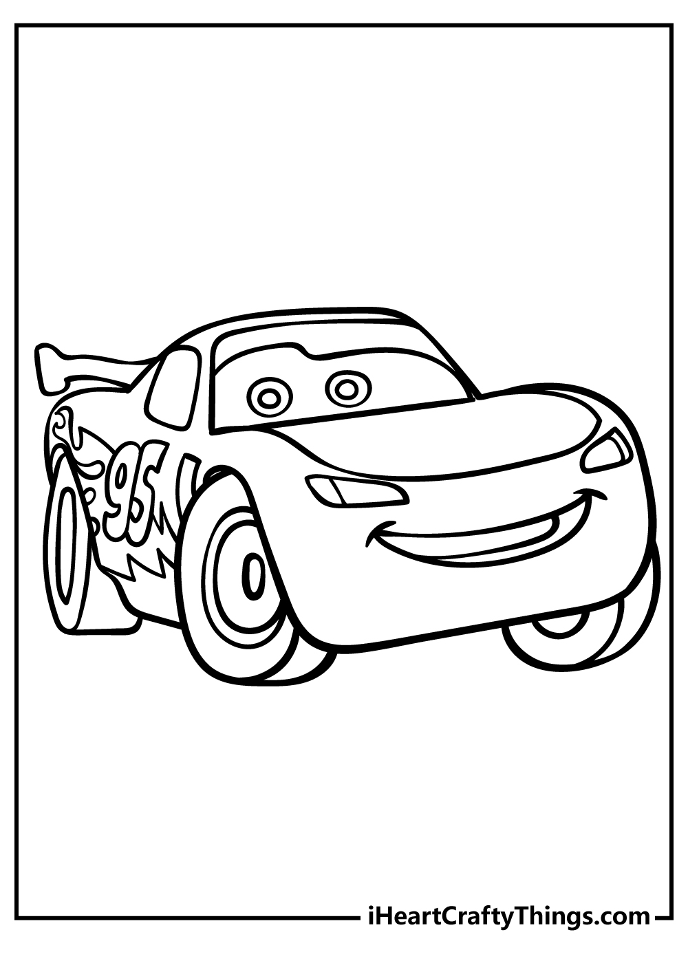 lightning mcqueen side view drawing