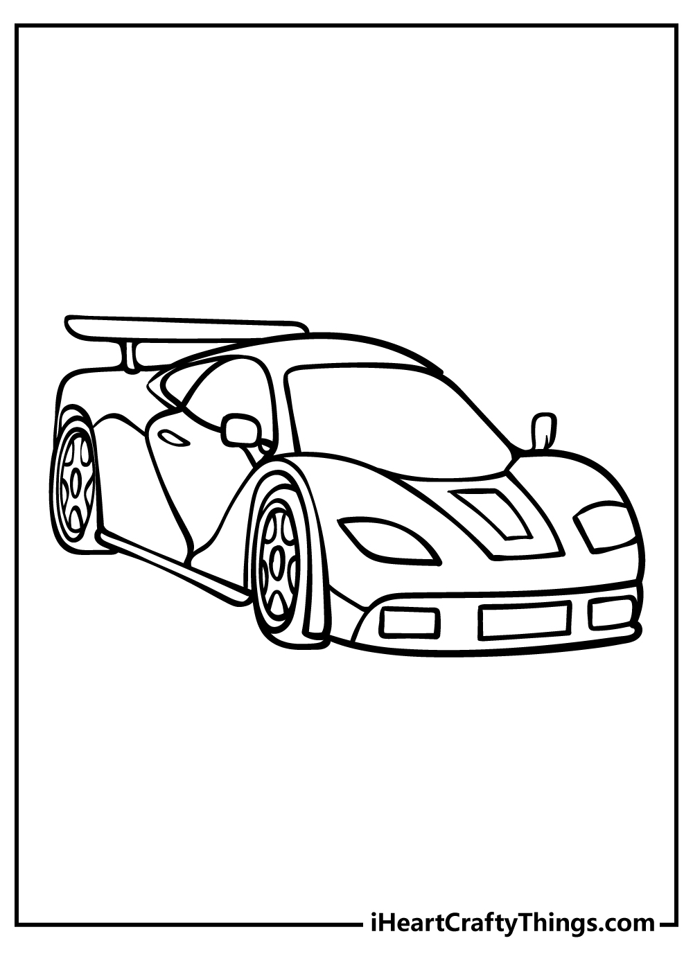 race car coloring page in pdf