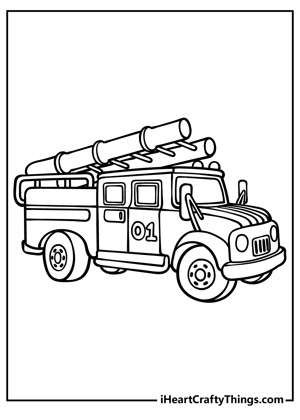 Fire Truck Coloring Pages free pdf download