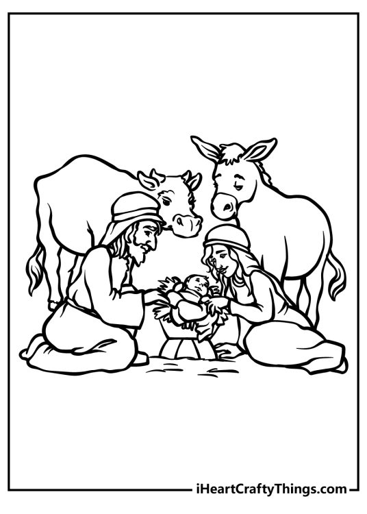 Nativity Coloring Pages (100% Free Printables)