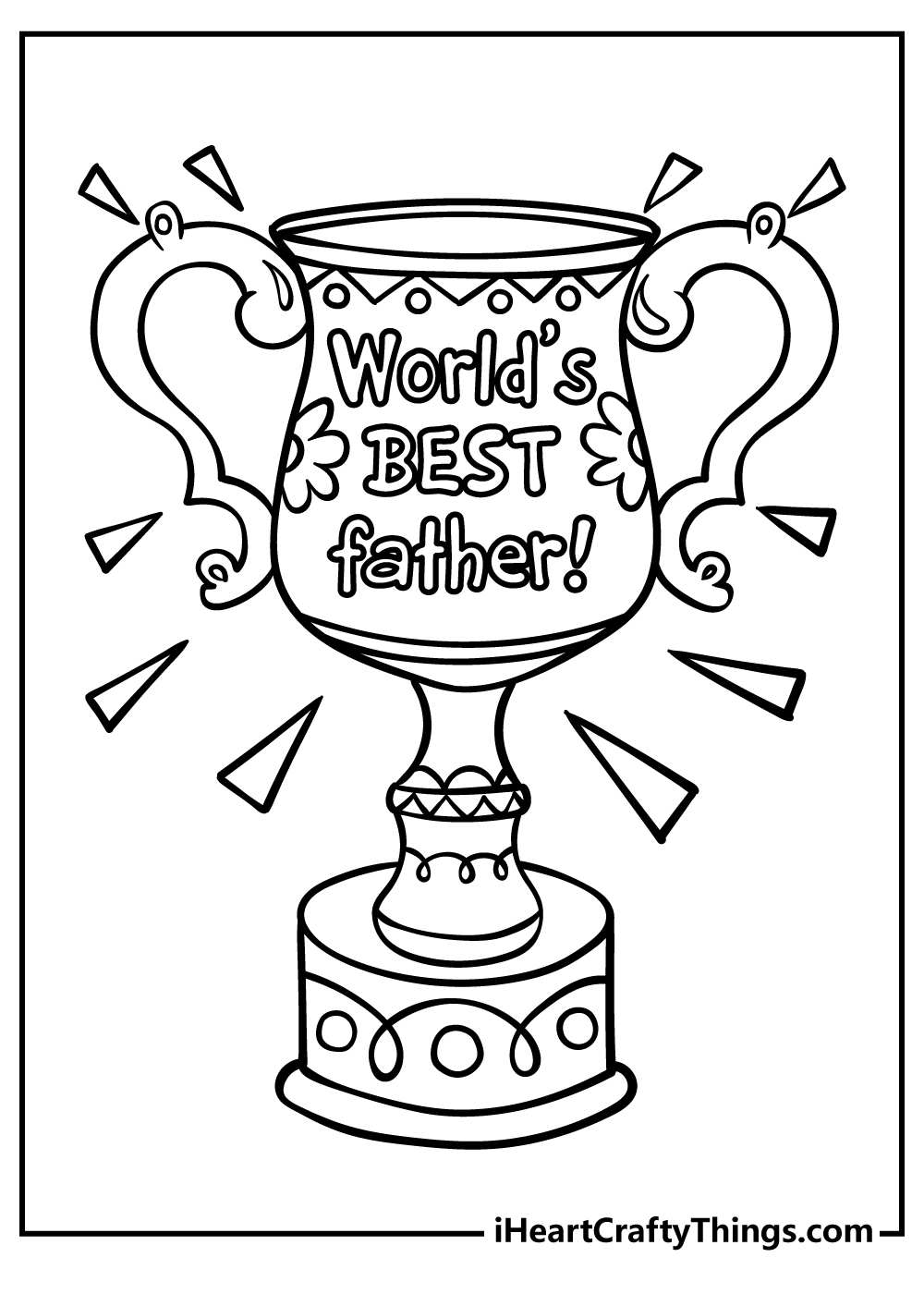 World's best father trophy coloring page free to print