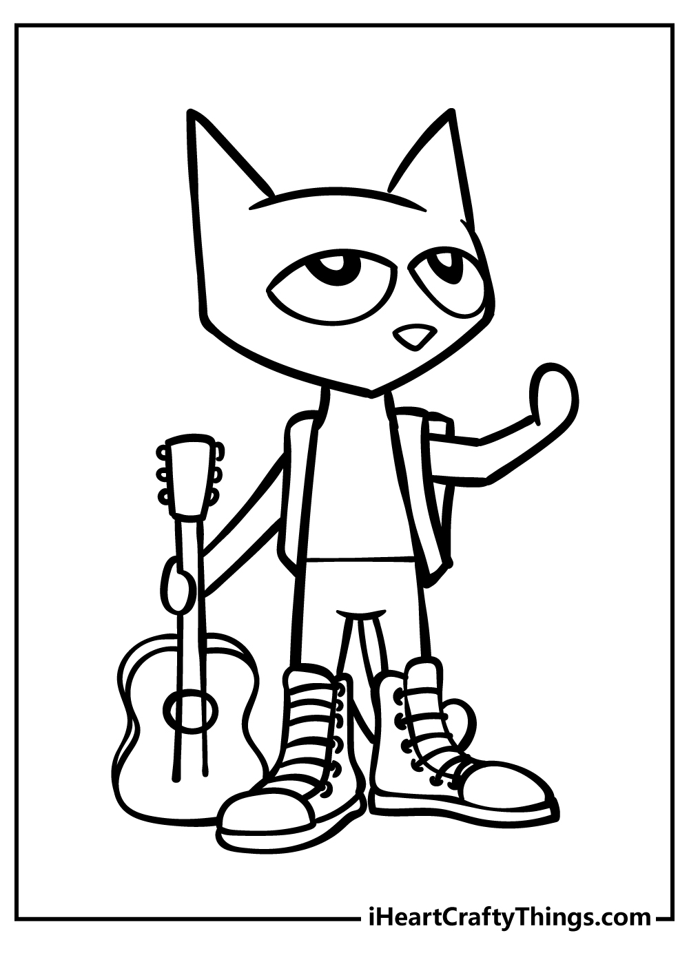 Pete The Cat Coloring Sheet for children free download