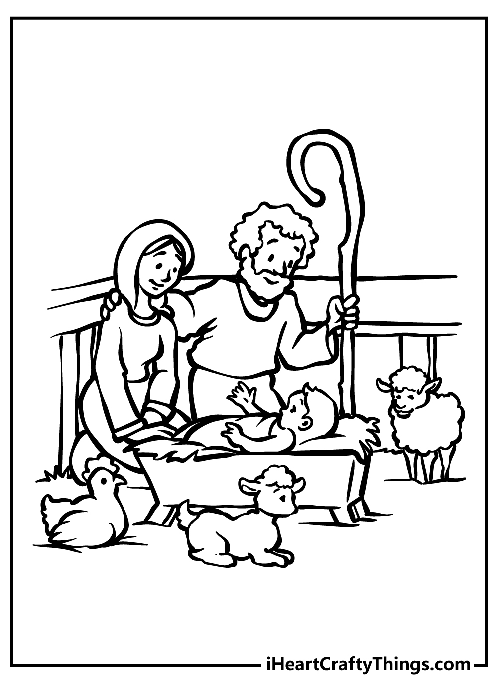 baby jesus in the stable coloring pages