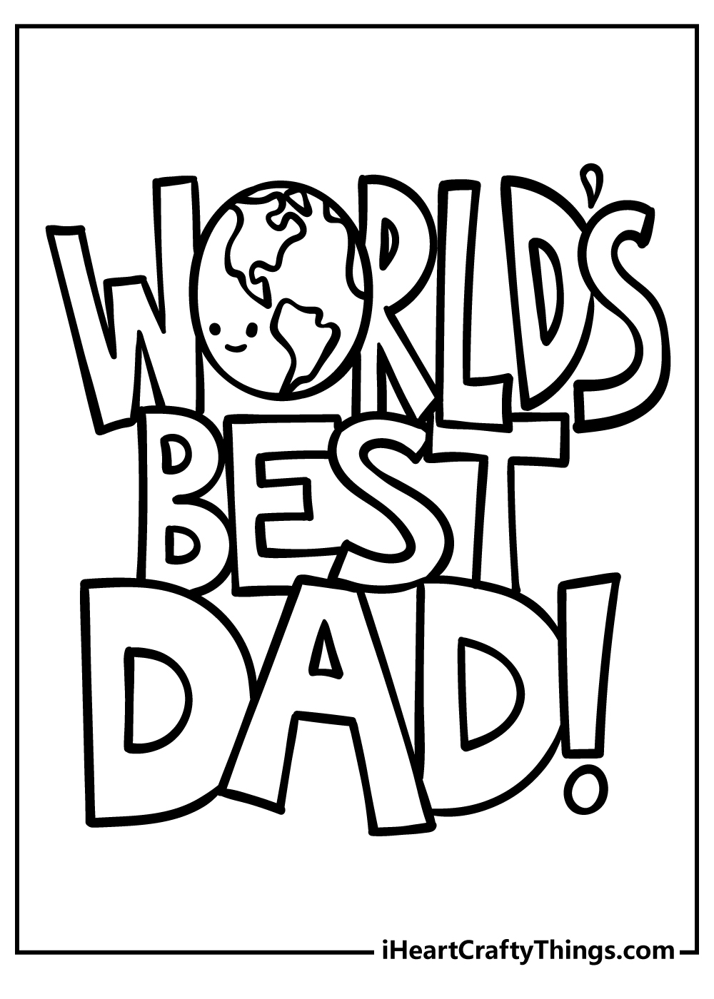 Printable Top Hat And Mustache Fathers Day Coloring Page