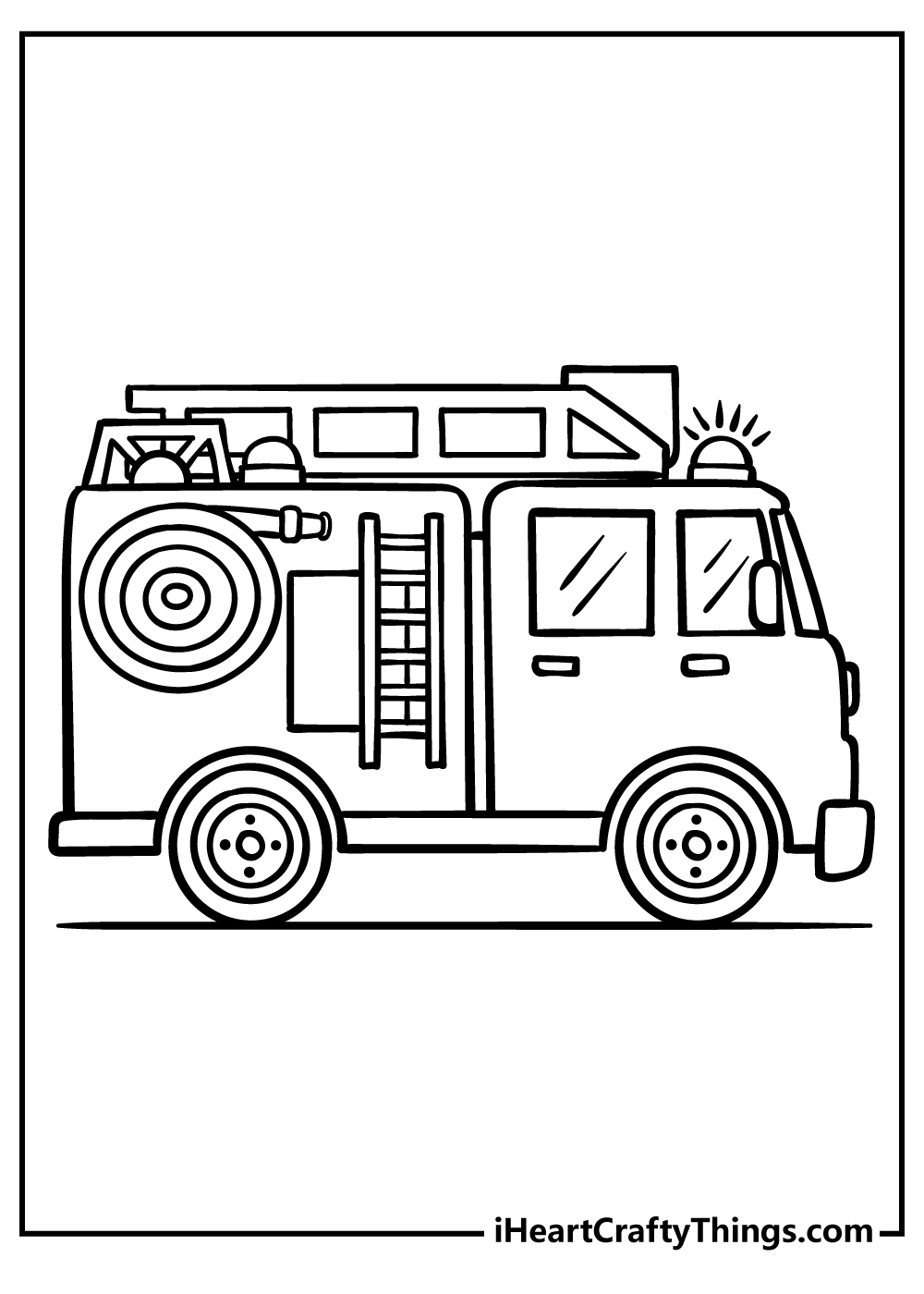 Fire Truck Coloring Pages for adults free printable
