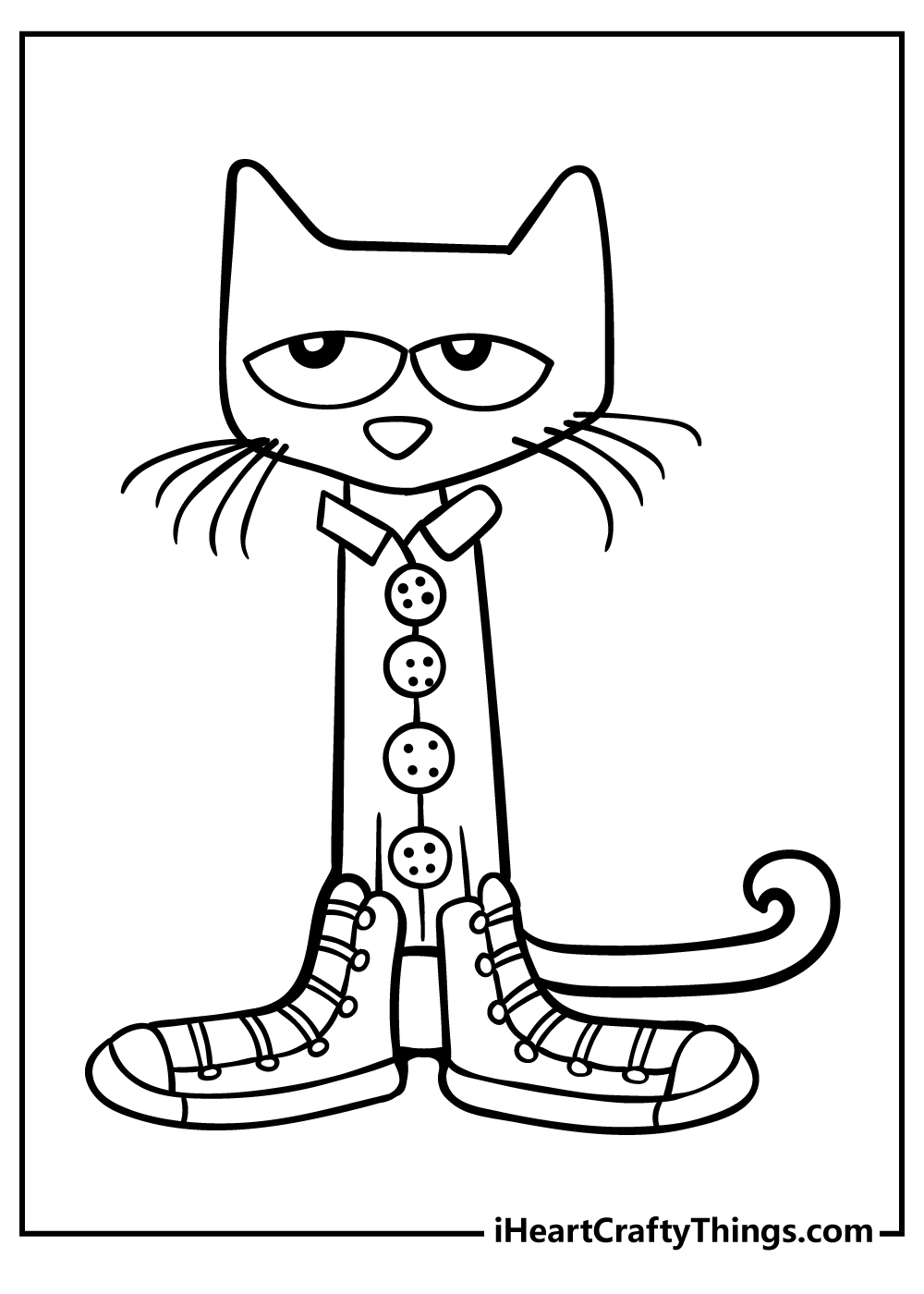 pete the cat coloring page shoes